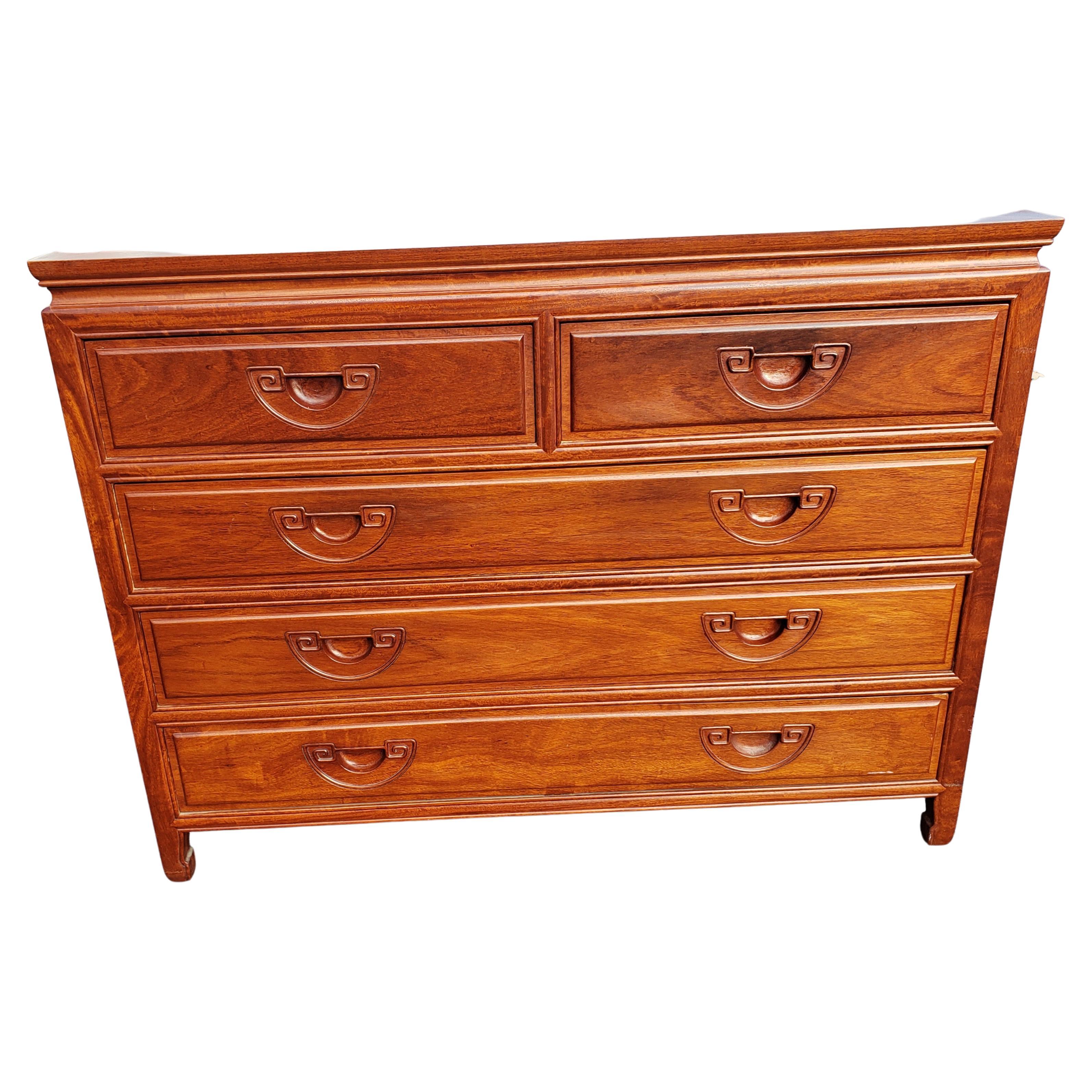 George Zee Rosewood Hand Crafted Dresser Chest W Integrated Carved Handles
