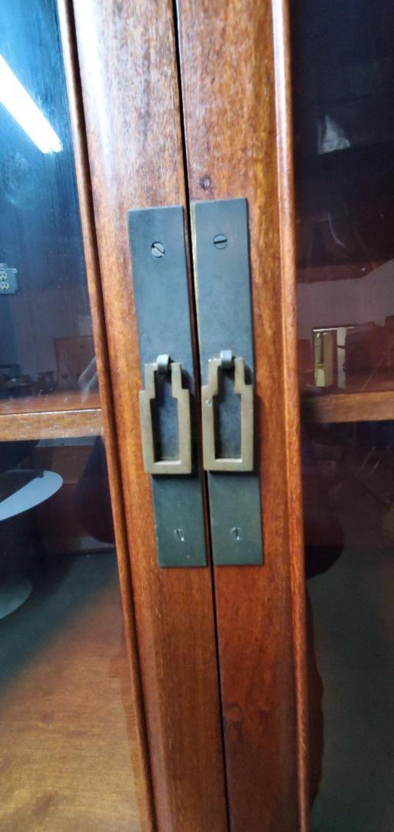 George Zee Rosewood Long Dresser With Glass Hutch And Matching Rosewood Tall Boy For Sale 11