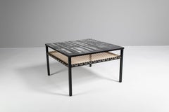 Georges Adrien Tigien, Coffee Table with Print-Top Formica Top, 1960