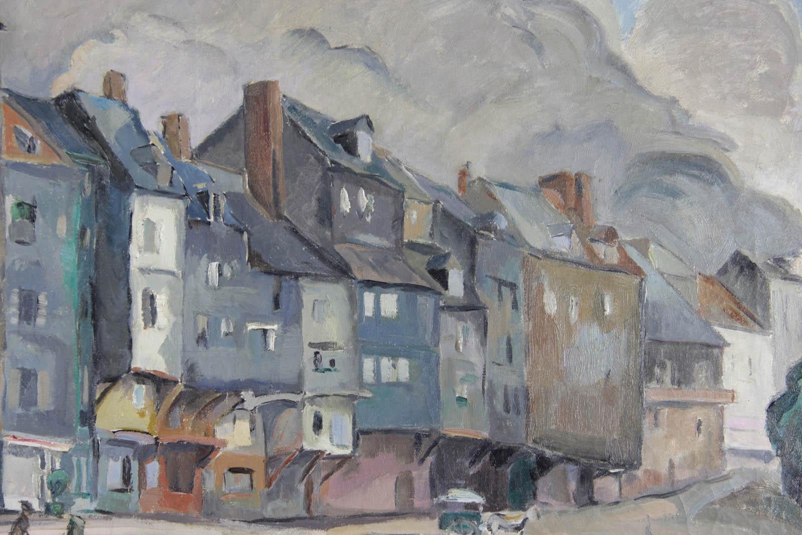 Der Quai Sainte Catherine in Honfleur (Grau), Landscape Painting, von Georges Albert CYR 