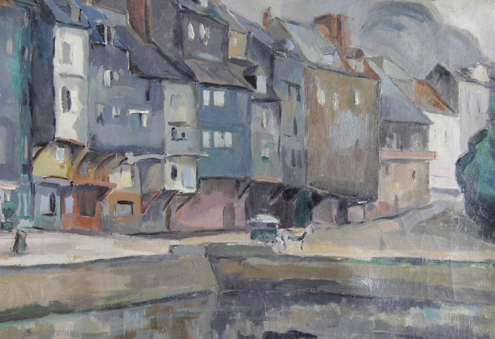 Le quai Sainte Catherine à Honfleur - French School Painting by Georges Albert CYR 