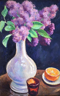 Vintage Bouquet of Lilacs and Orange / Bouquet de lilas à l'orange