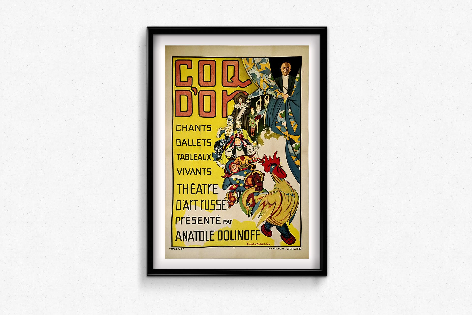 Affiche originale de 1928 de Georges de Pogédaïeff - Coq d'Or en vente 2