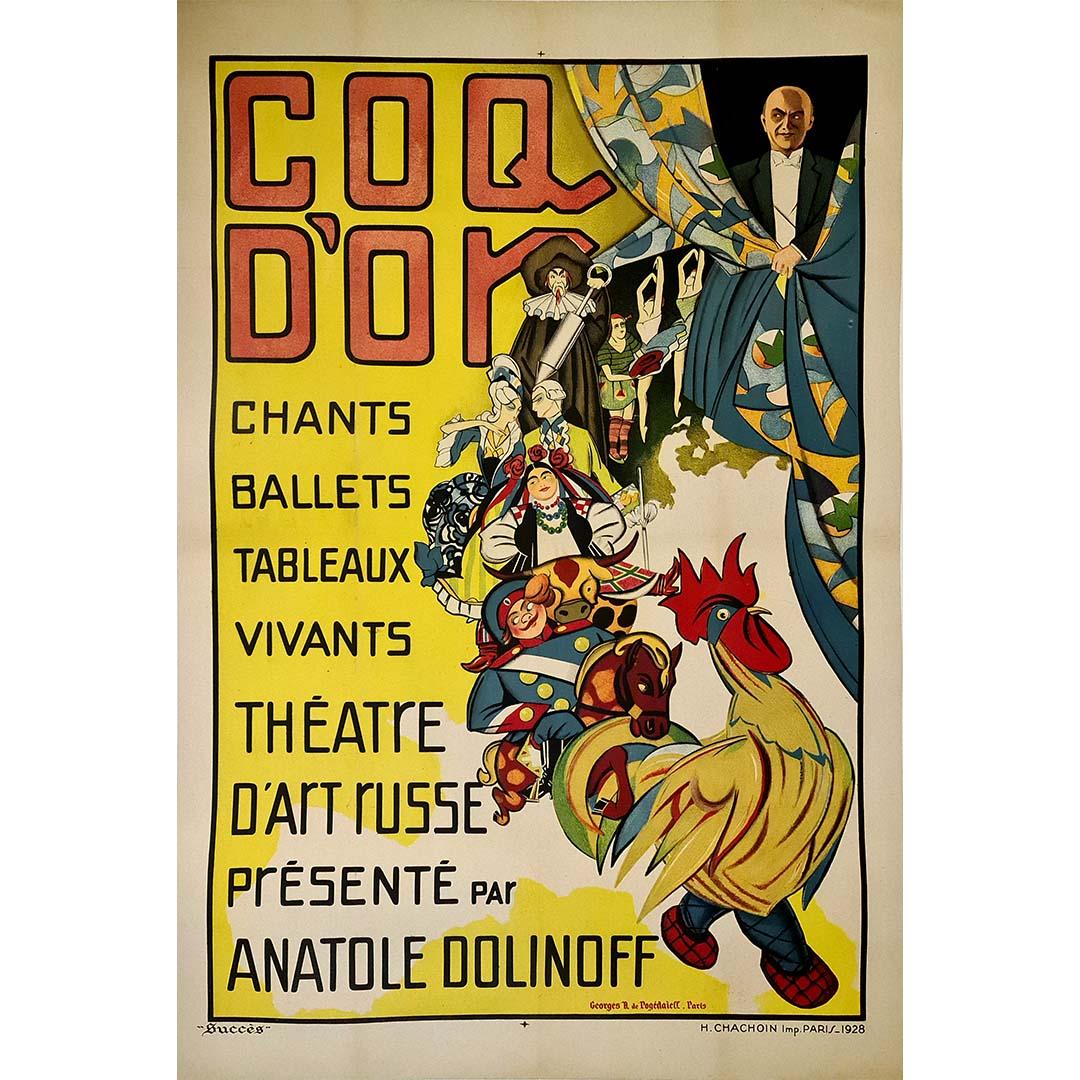Affiche originale de 1928 de Georges de Pogédaïeff - Coq d'Or