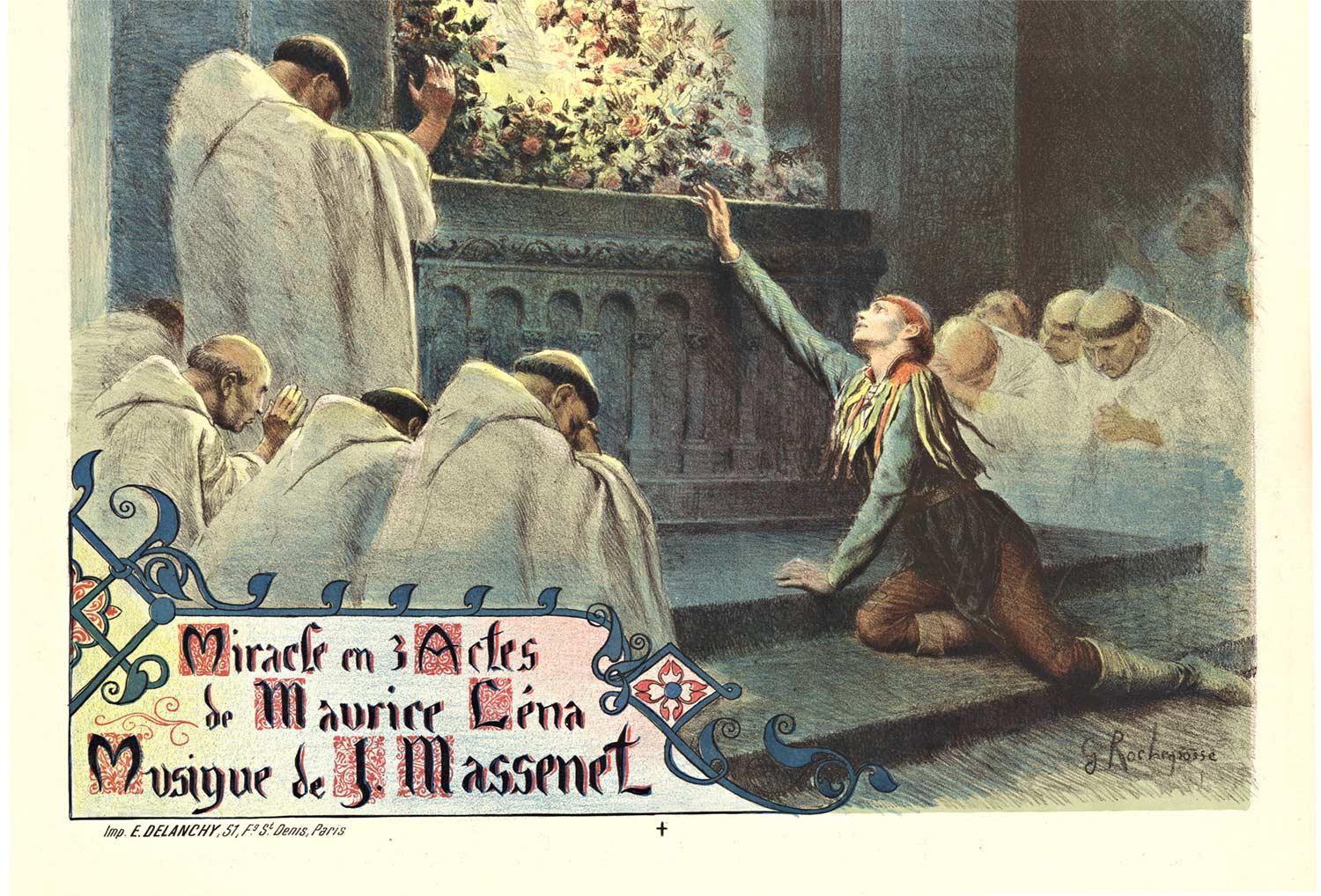 Originales Originalplakat „Le Jongleur de Notre-Dame“ aus dem Jahr 1904 (Art nouveau), Print, von Georges Antoine Rochegrosse 