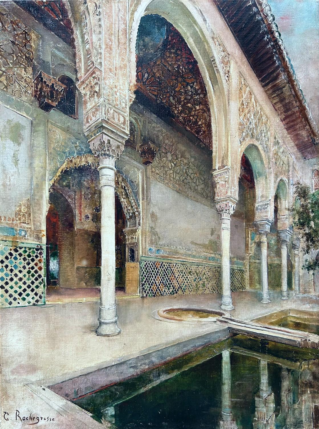 Il cortile del Palazzo - Painting di Georges-Antoine Rochegrosse