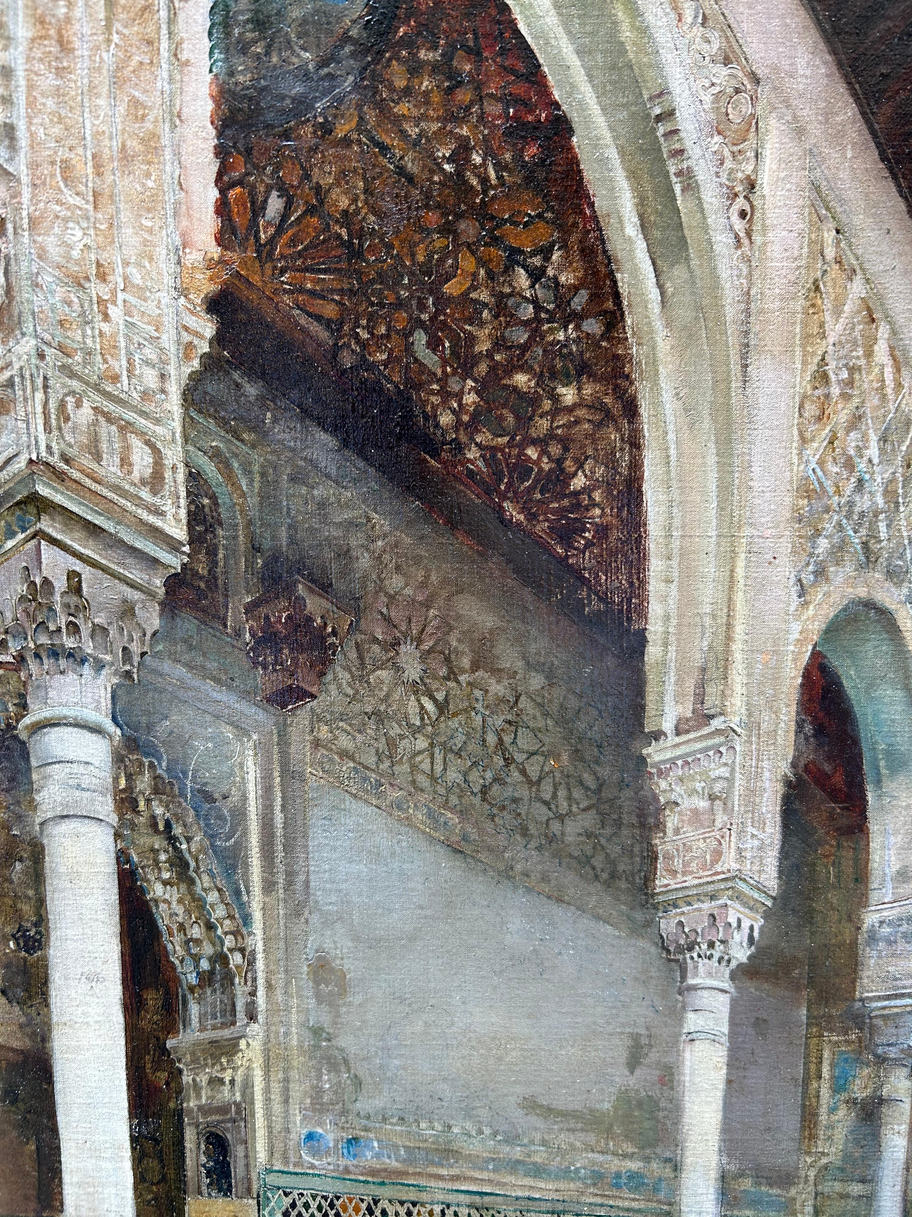 Georges Antoine Rochegrosse
Francese 1859 - 1938
Il cortile del Palazzo
Olio su tela, firmato in basso a sinistra
Dimensioni dell'immagine: 26 ¾ x 19 ¾ pollici (68 x 50 cm)
Cornice dorata orientalista ornata (immagine sotto)


Questa raffinata opera