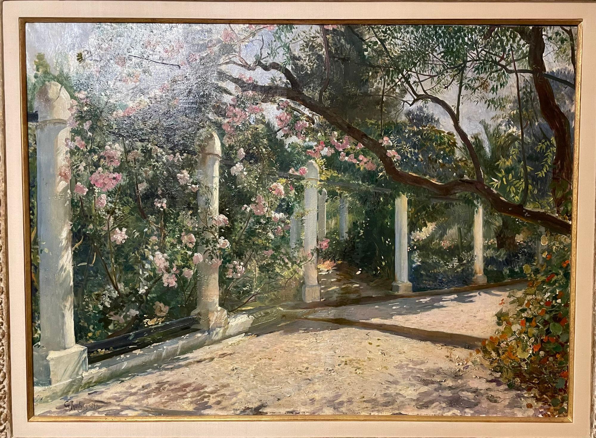 Georges Antoine Rochegrosse, Oil on Canvas, Almond Trees, Sotheby's Provenance In Good Condition For Sale In Stamford, CT