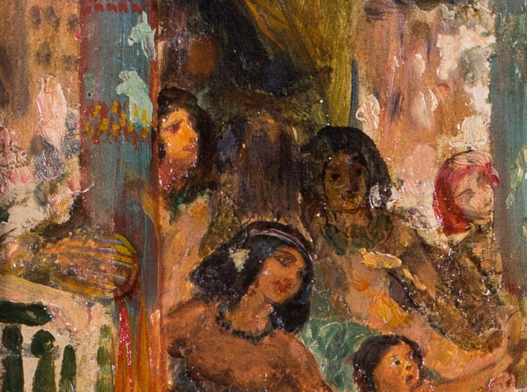 Rochegrosse, 19th C French oil painting, 'Moses being taken to the pharaoh' - Symbolist Painting by Georges Antoine Rochegrosse