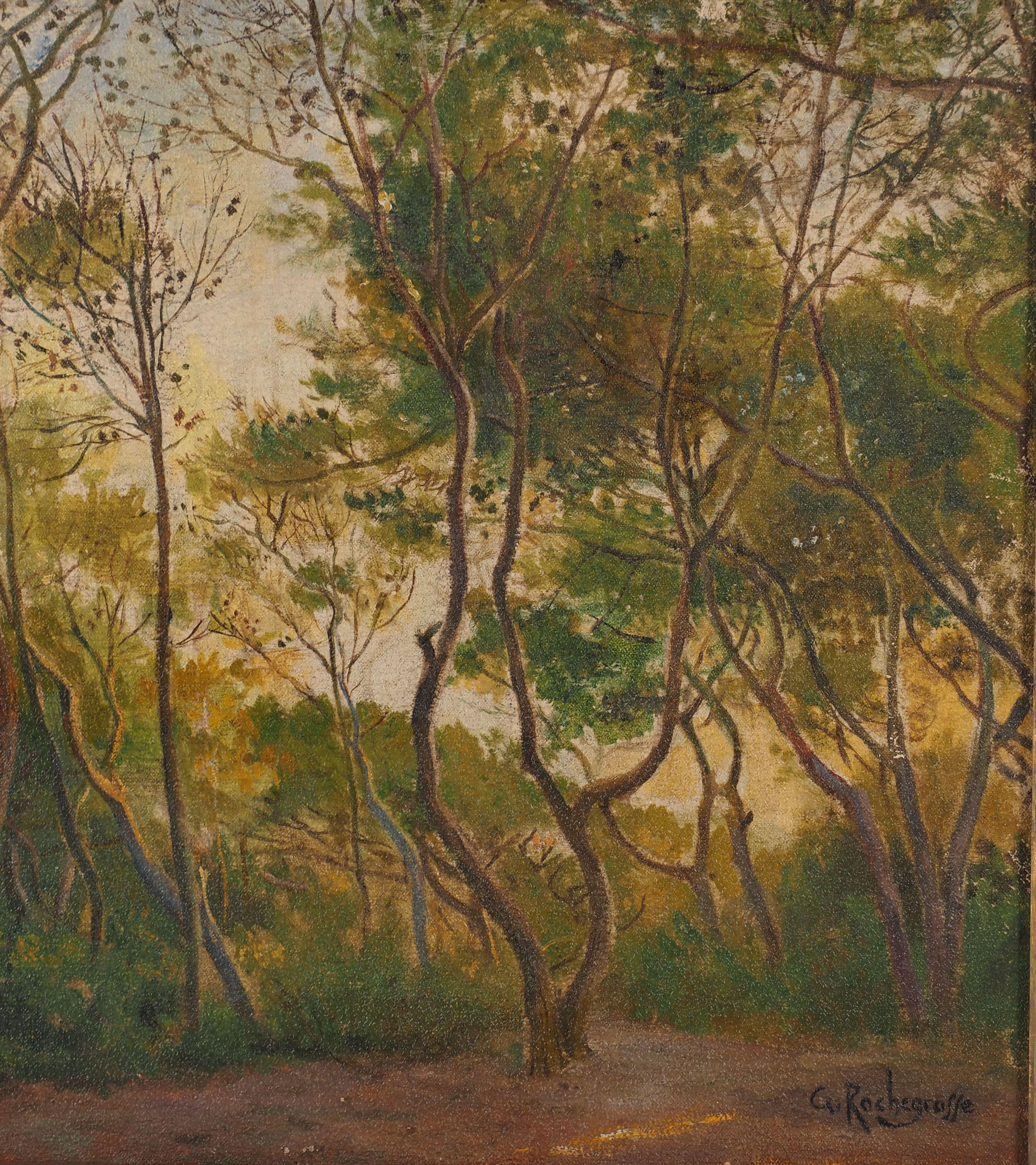 Primavera: Luminous Forrest - Olio originale su tela, firmato - Painting Postimpressionismo di Georges Antoine Rochegrosse