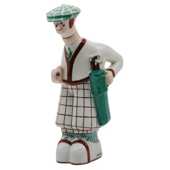 Georges Bastard Art Deco Bottiglia di Porcellana Golfer Ca.1924, Giochi Olimpici di Parigi