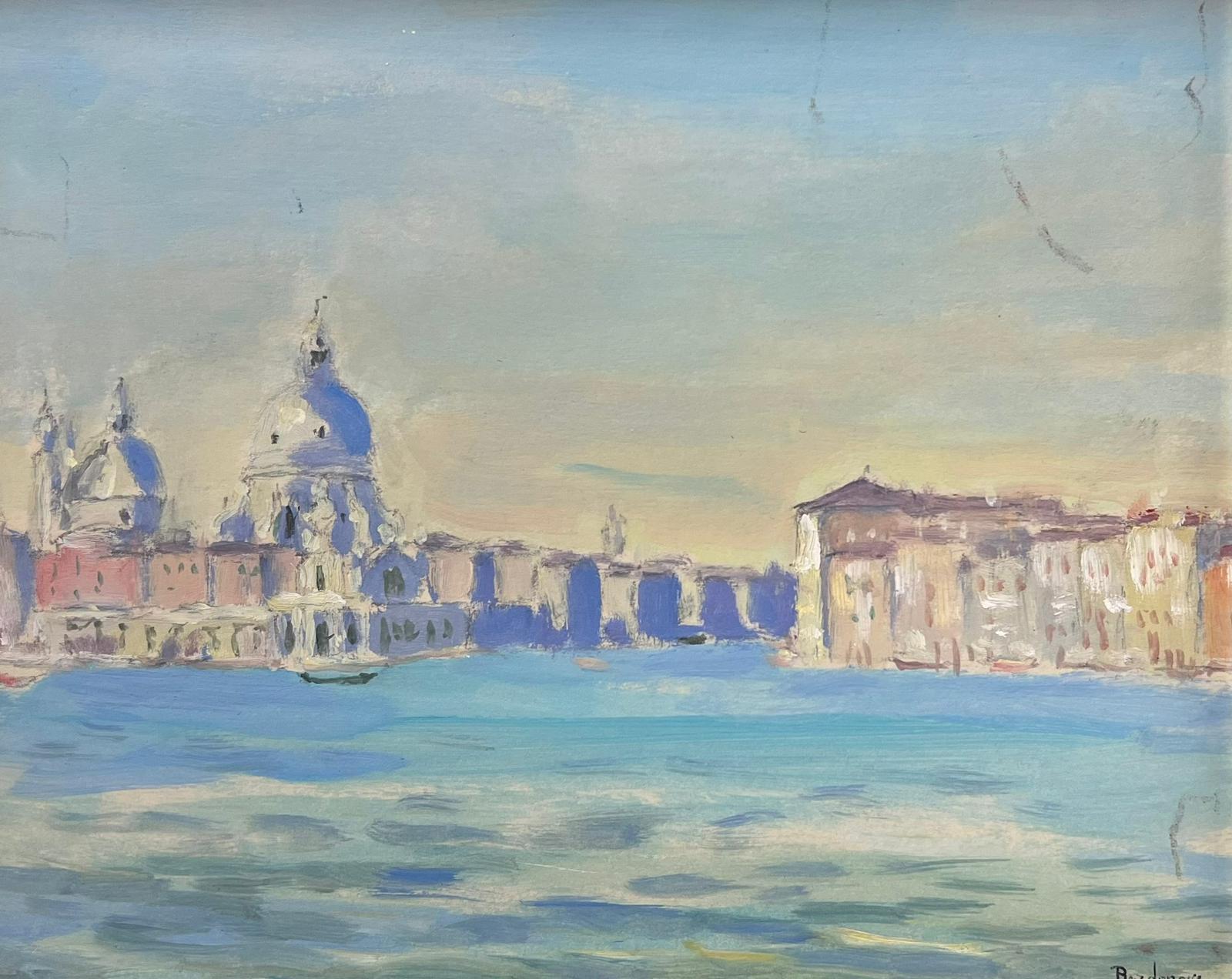 The Grand Canal Venice Bright & Colorful French Impressionist Signed Oil  - Painting by Georges Badanove