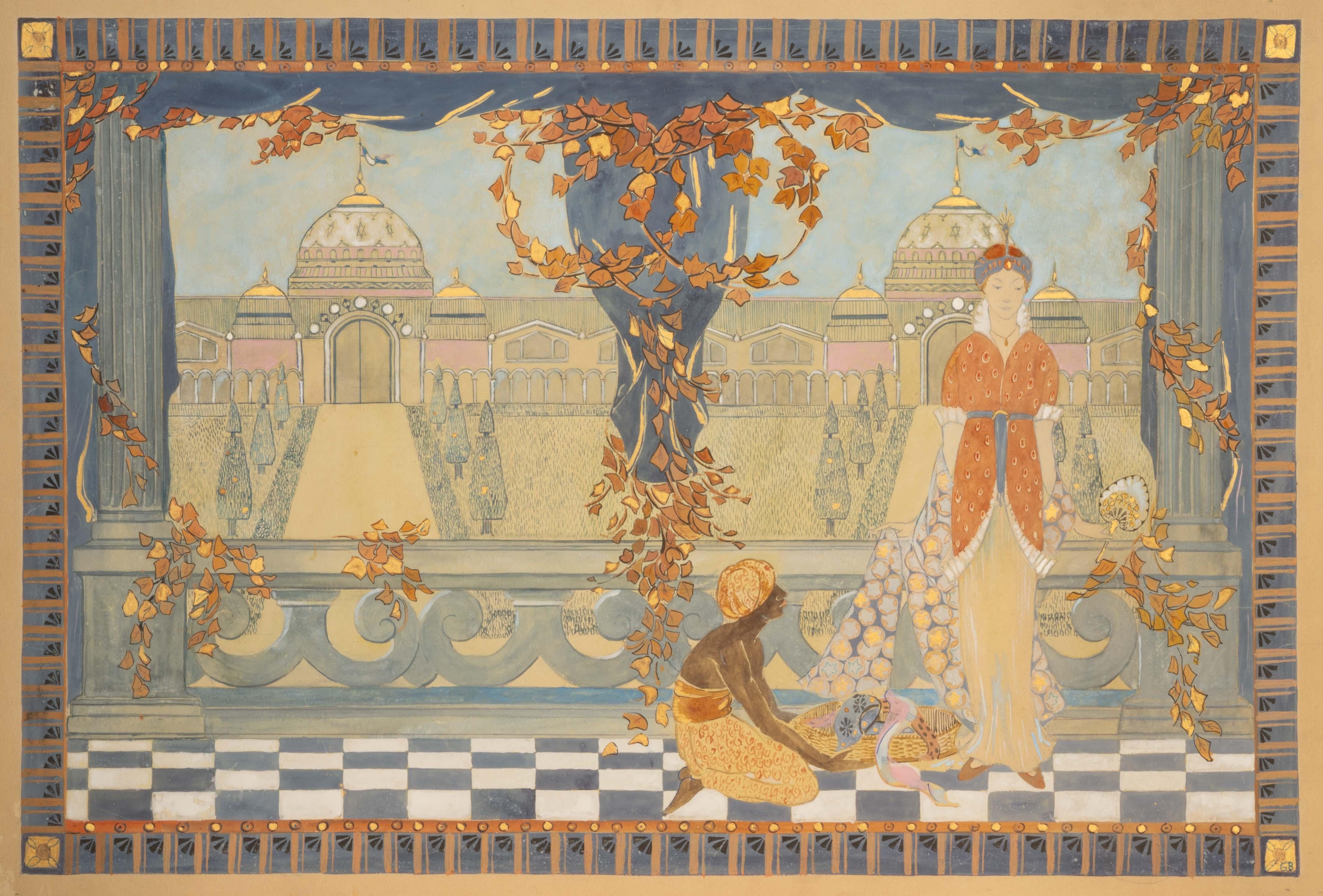 Georges Barbier Figurative Painting – Orientalische Szenografie