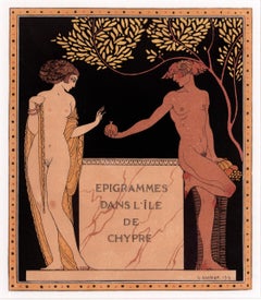 "Epigrammes - Les Chansons de Bilitis" Original Engraving Book Plate Barbier 