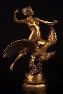Georges Bareau, Gilt Bronze Figural Group 'Diana on the Eagle', F. Barbedienne