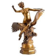 Georges Bareau, Gilt Bronze Figural Group 'Diana on the Eagle', F. Barbedienne