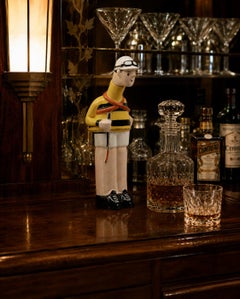 Bouteille en porcelaine cycliste Art Déco Georges BASTARD 1924, Jeux olympiques de Paris