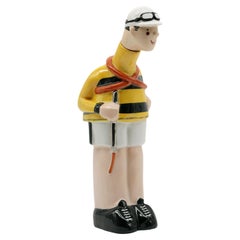 Bouteille en porcelaine cycliste Art Déco Georges BASTARD 1924, Jeux olympiques de Paris