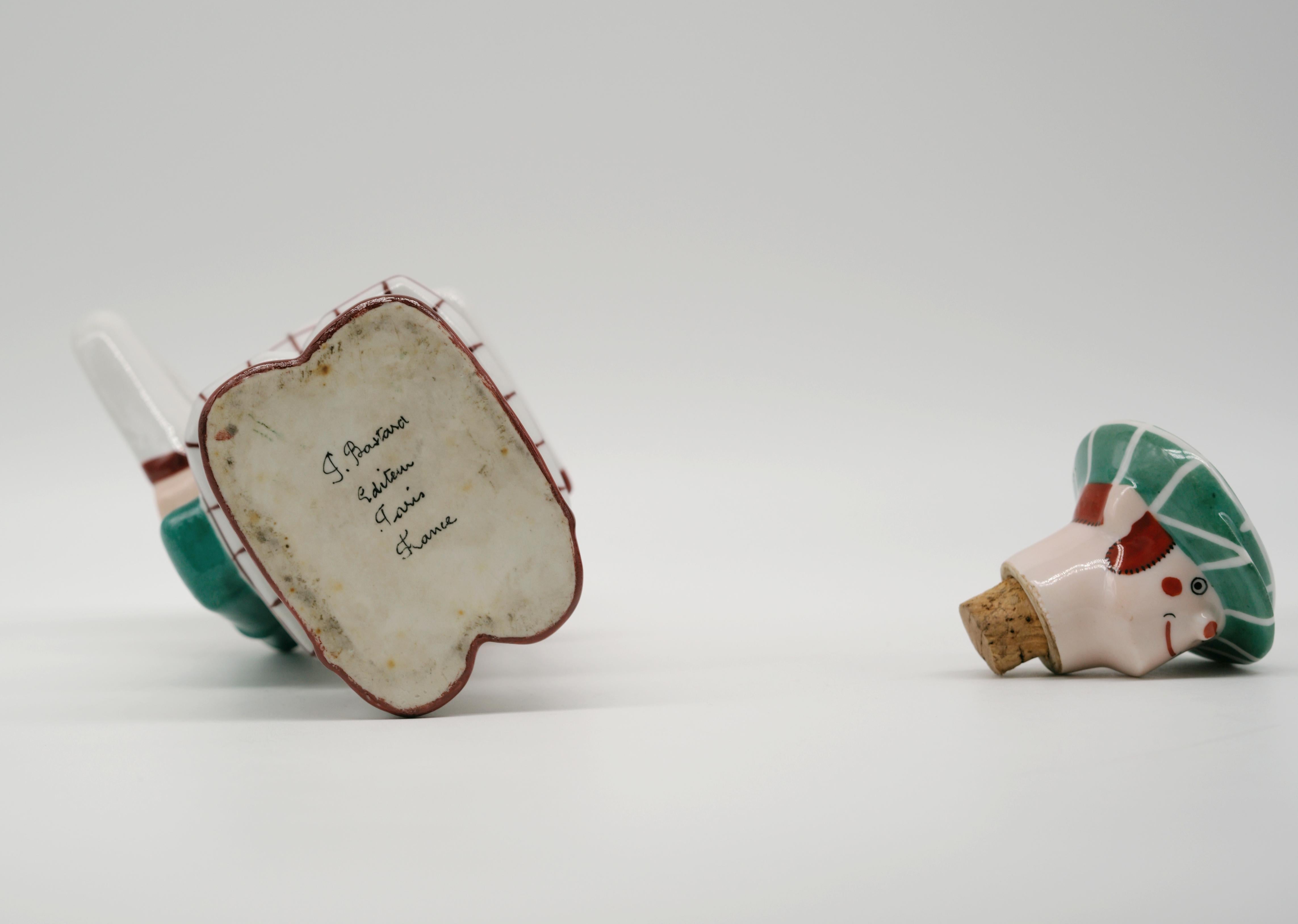 Georges Art Decó BASTARD Botella de porcelana de golfista Ca.1924, Juegos Olímpicos de París en venta 5