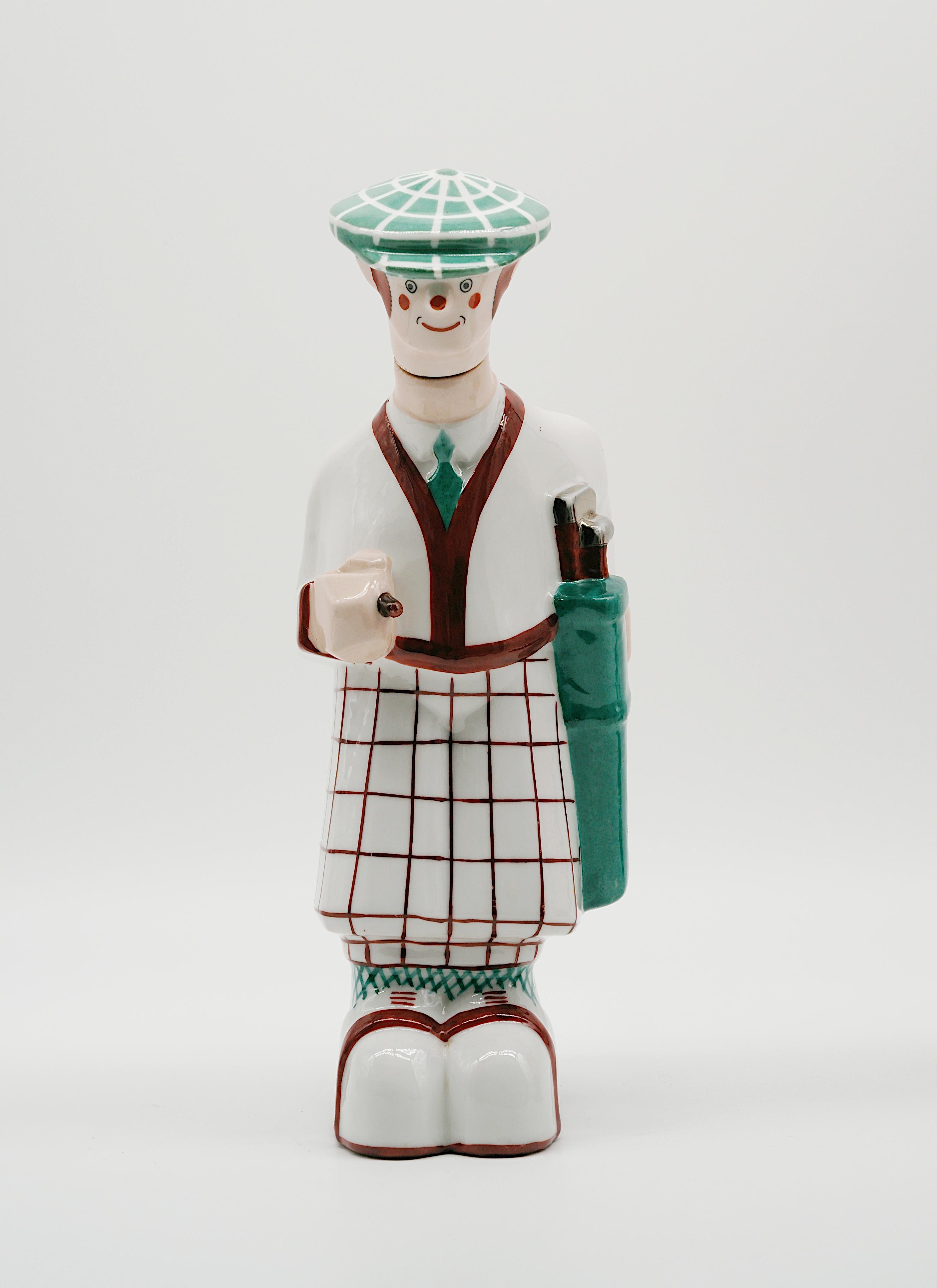 Georges Art Decó BASTARD Botella de porcelana de golfista Ca.1924, Juegos Olímpicos de París Francés en venta