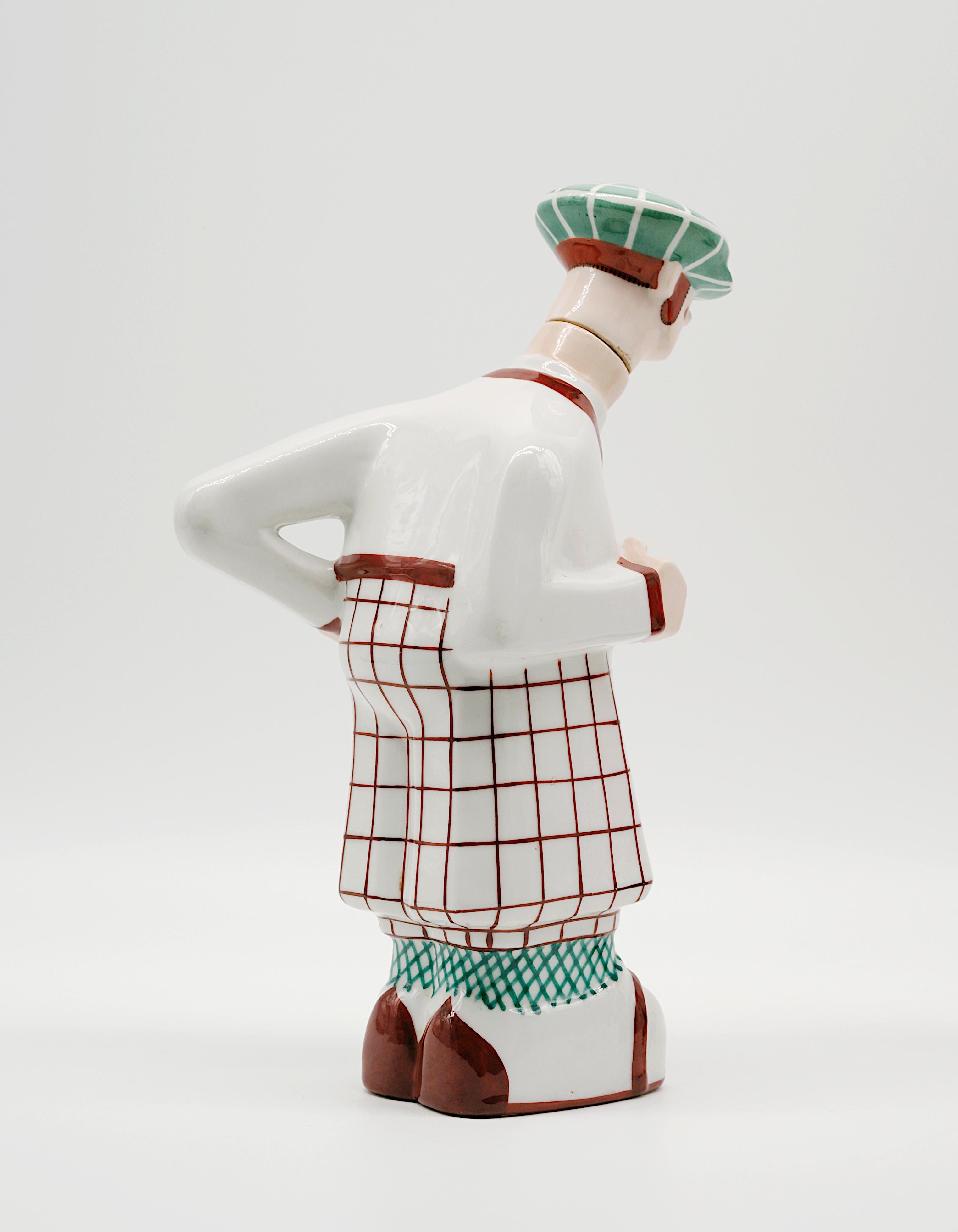 Georges Art Decó BASTARD Botella de porcelana de golfista Ca.1924, Juegos Olímpicos de París Cerámico en venta