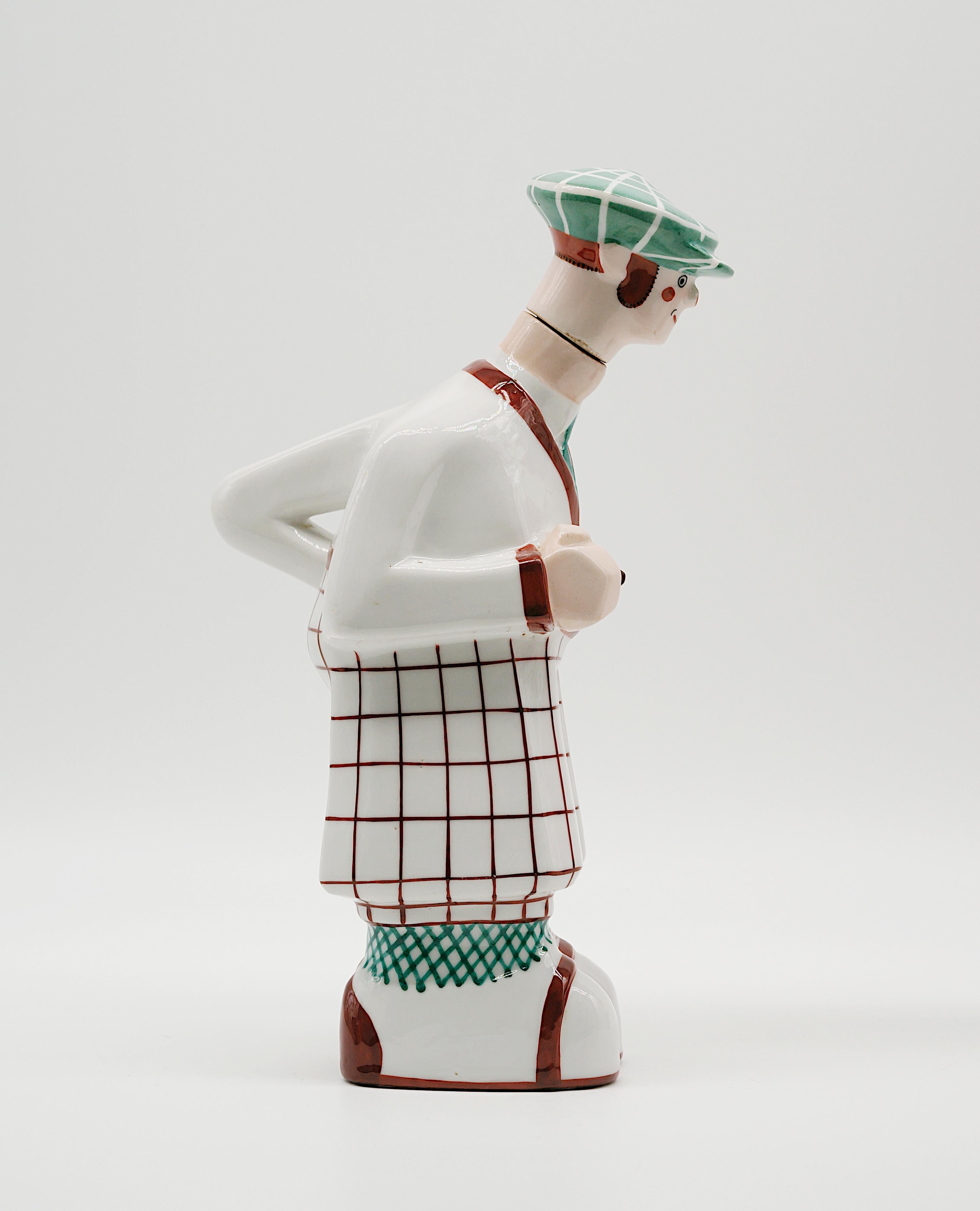 Georges Art Decó BASTARD Botella de porcelana de golfista Ca.1924, Juegos Olímpicos de París en venta 1
