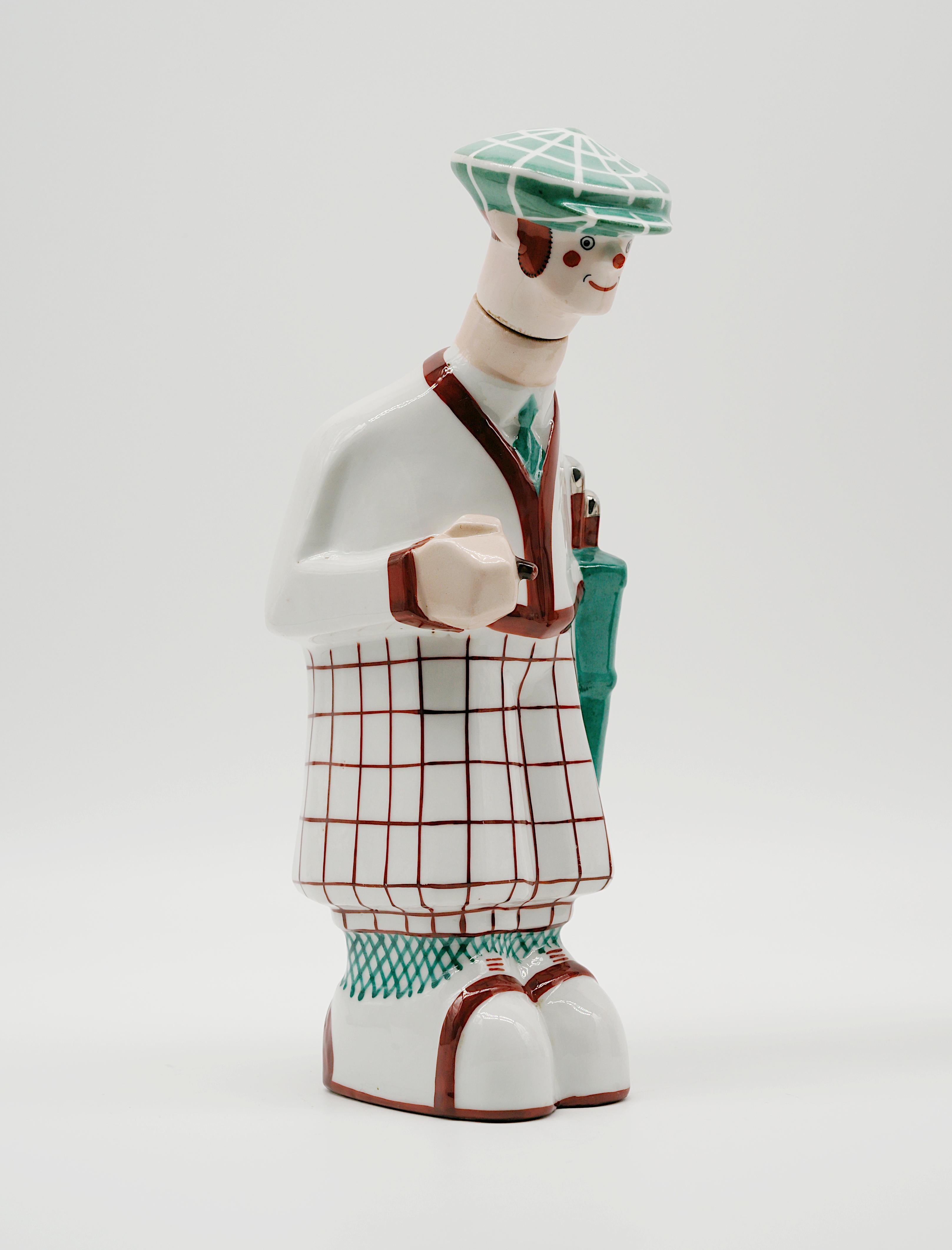 Georges Art Decó BASTARD Botella de porcelana de golfista Ca.1924, Juegos Olímpicos de París en venta 2