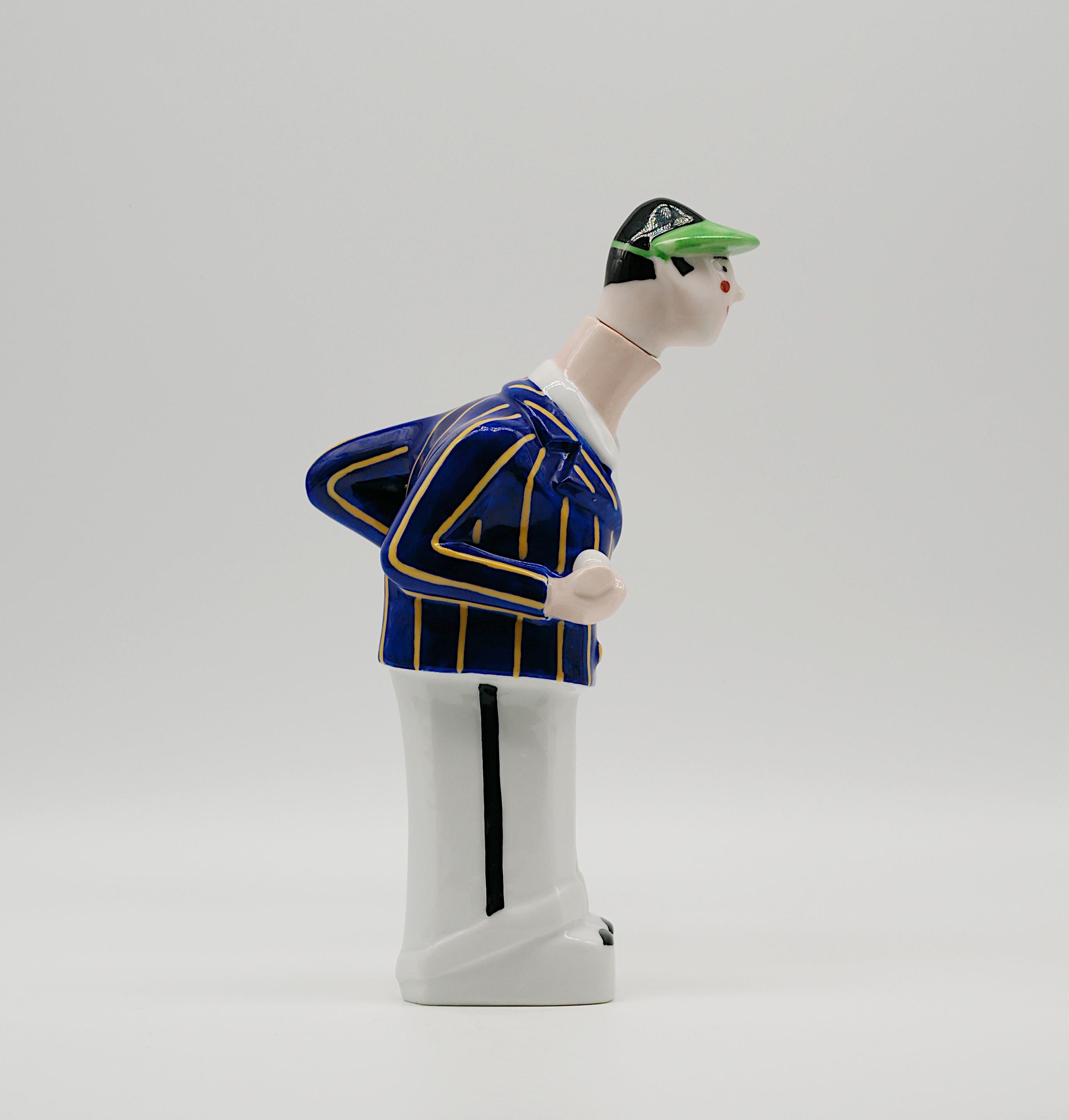 Georges BASTARD Art Deco Tennisman Porcelain Bottle 1924, Paris Olympic Games For Sale 4