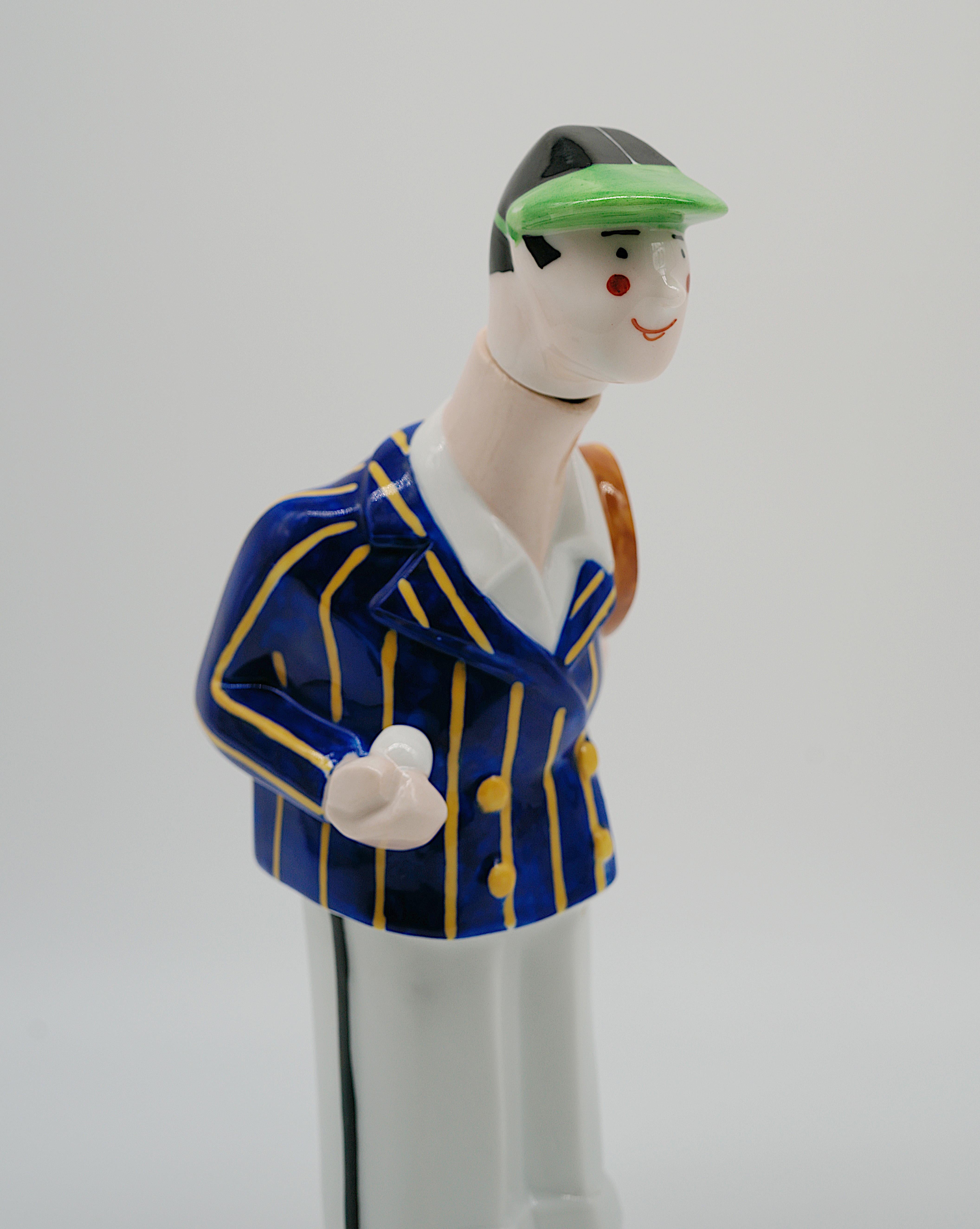 Georges BASTARD Art Deco Tennisman Porcelain Bottle 1924, Paris Olympic Games For Sale 6