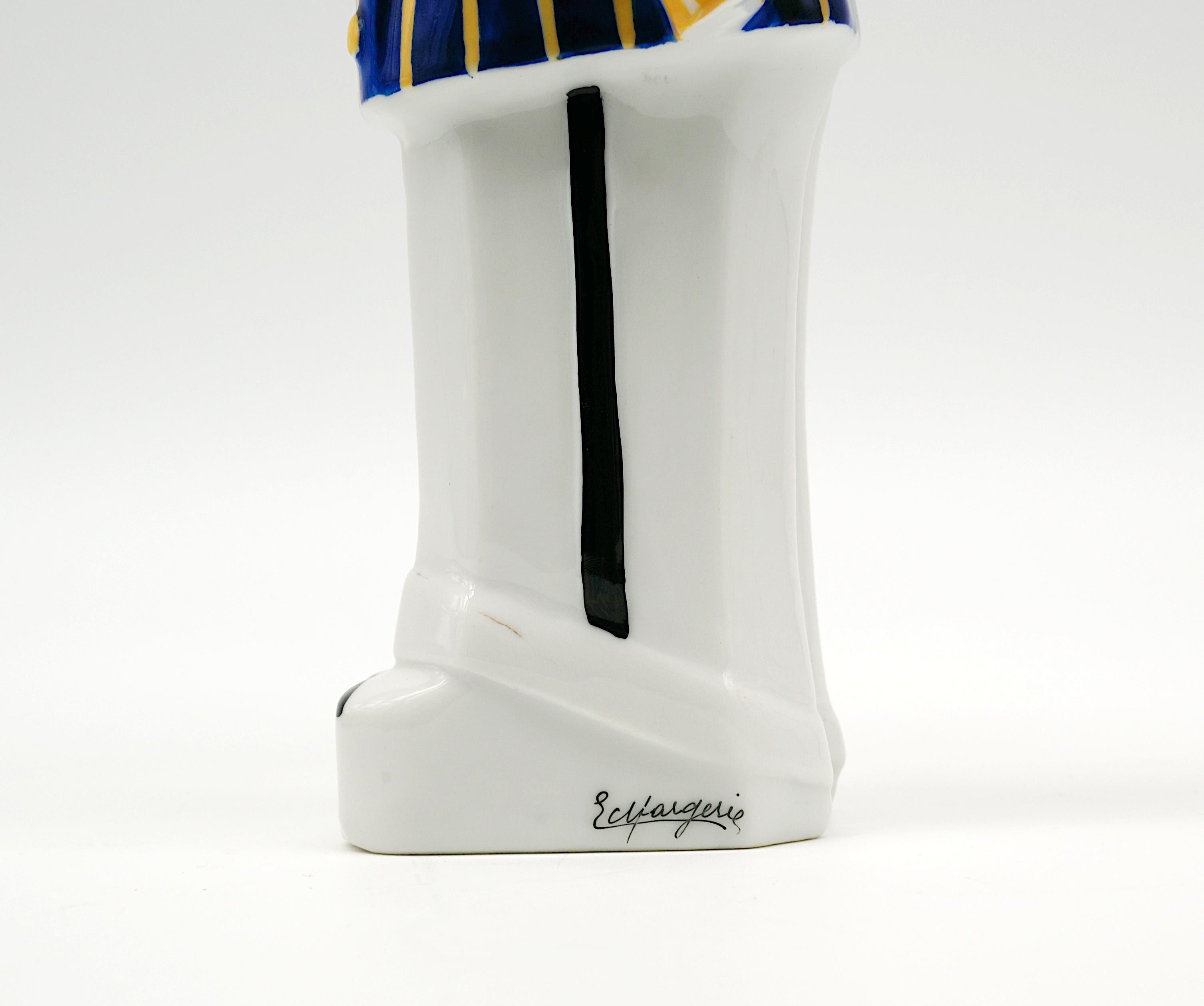 Ceramic Georges BASTARD Art Deco Tennisman Porcelain Bottle 1924, Paris Olympic Games For Sale