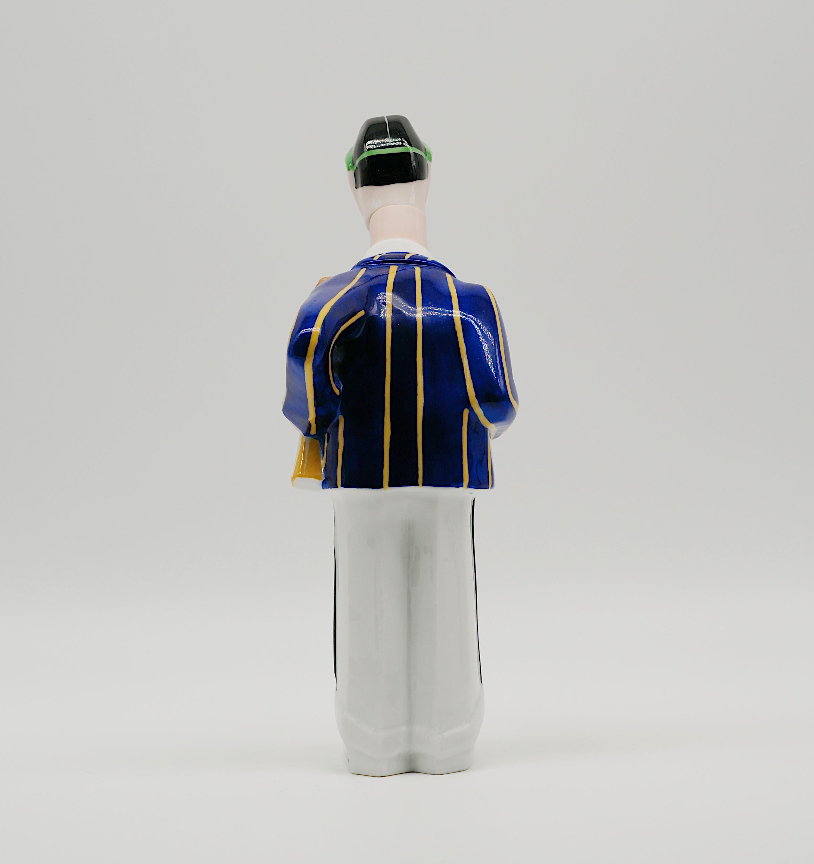 Georges BASTARD Art Deco Tennisman Porcelain Bottle 1924, Paris Olympic Games For Sale 2