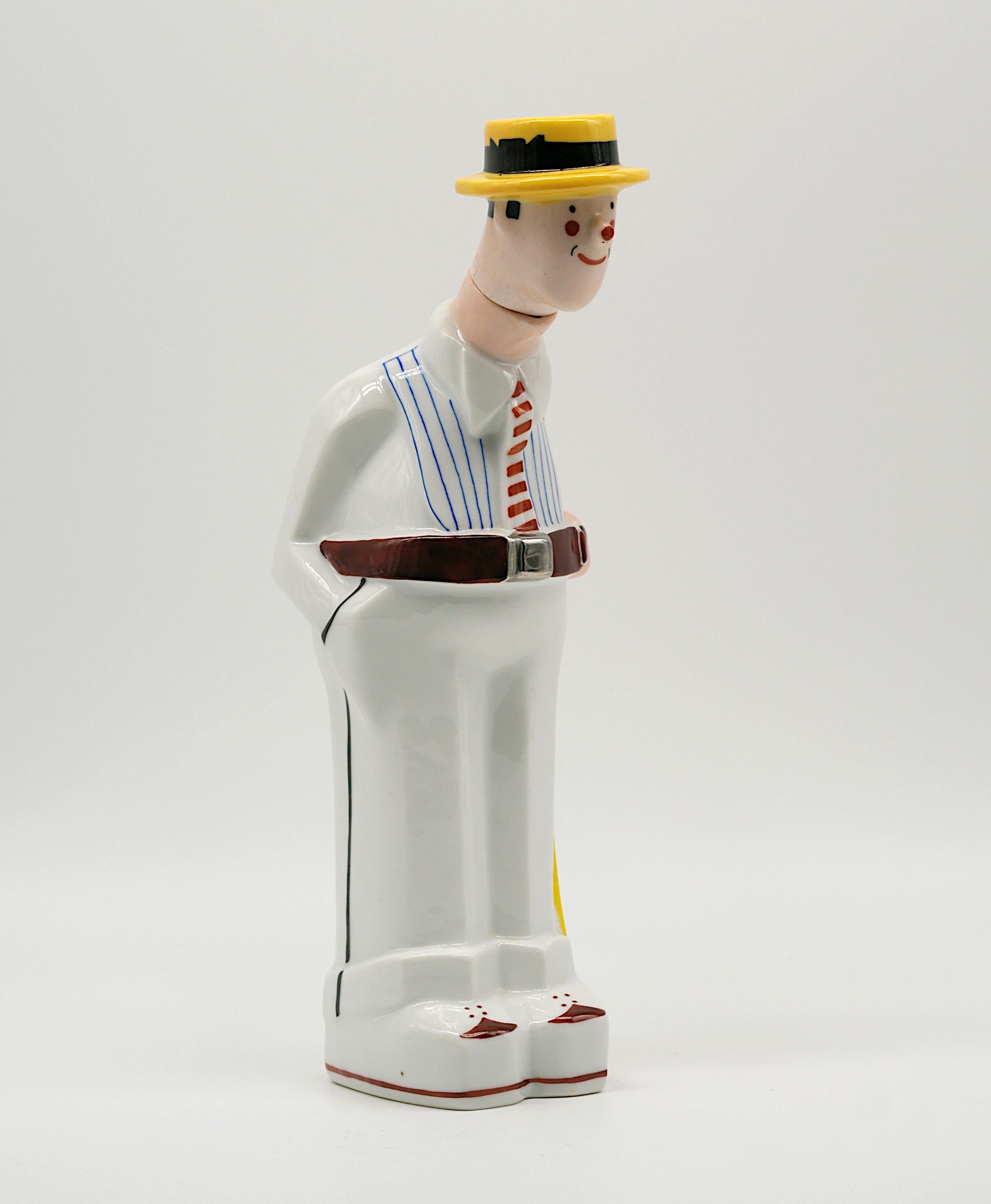 Georges Bastard Bottiglia in porcellana Art Deco Rower 1924, Olimpiadi di Parigi In condizioni ottime in vendita a Saint-Amans-des-Cots, FR