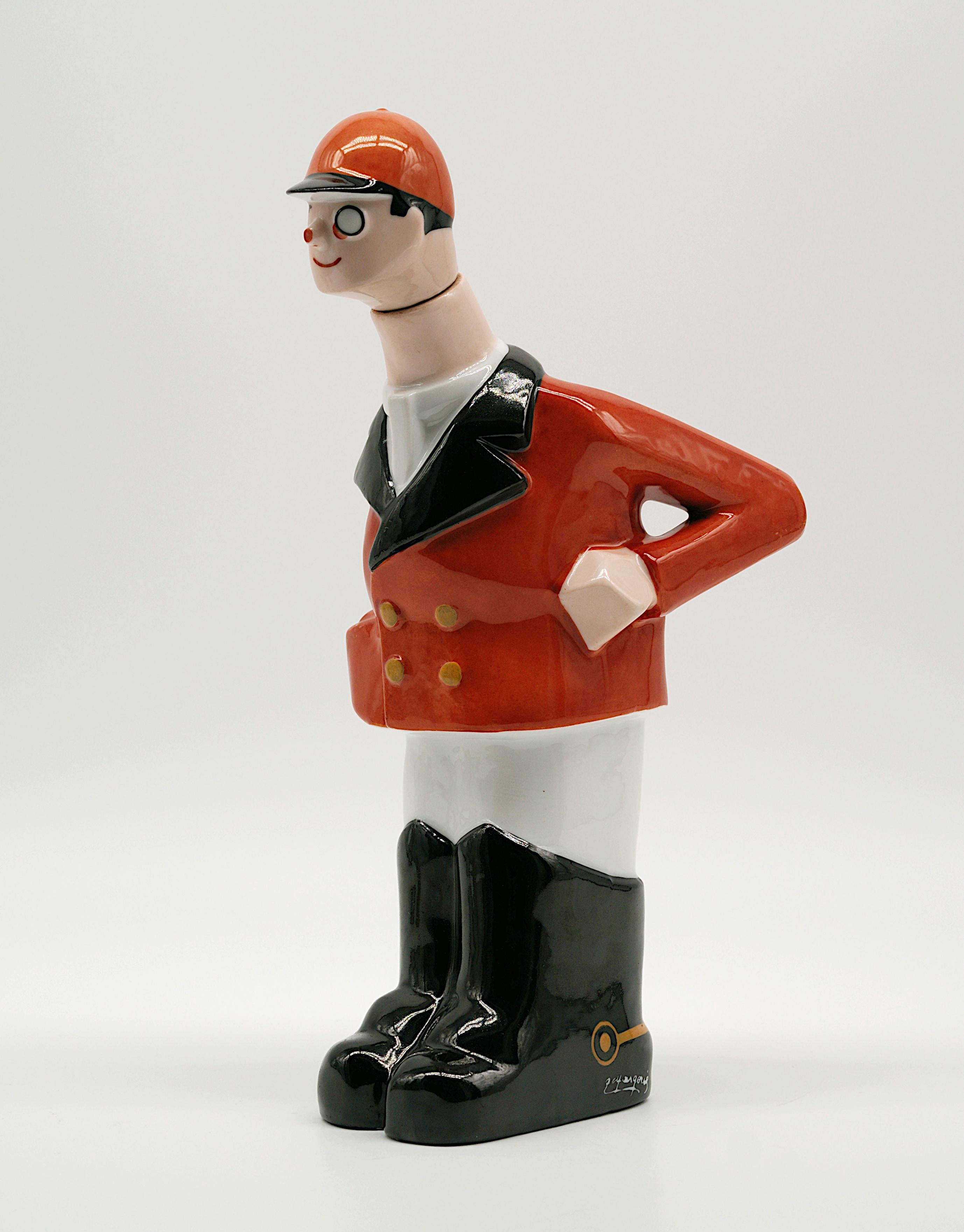 Georges BASTARD Art Decó Botella de porcelana de saltador 1924, Juegos Olímpicos de París en Bueno estado para la venta en Saint-Amans-des-Cots, FR