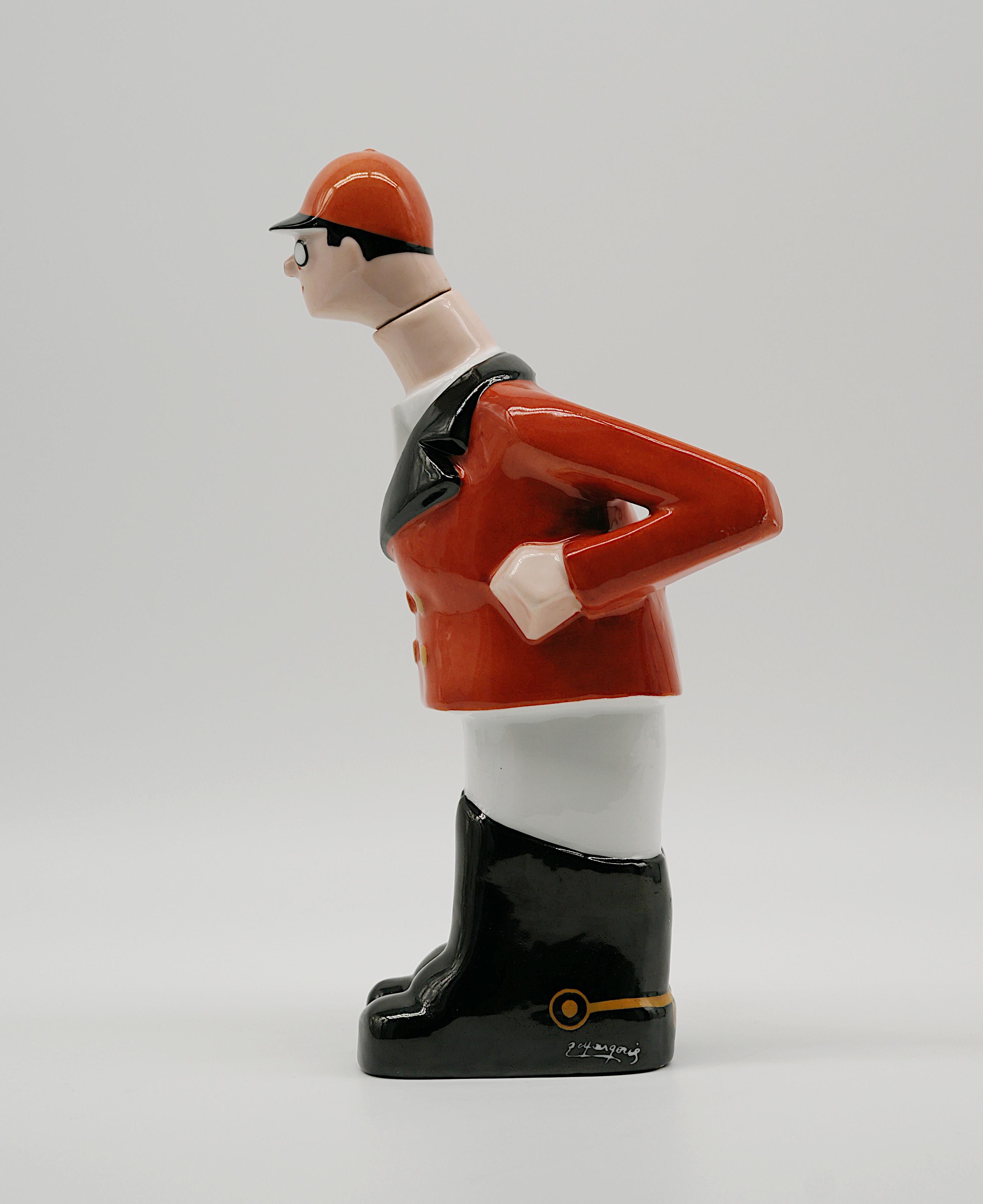 Georges BASTARD Art Decó Botella de porcelana de saltador 1924, Juegos Olímpicos de París principios del siglo XX en venta
