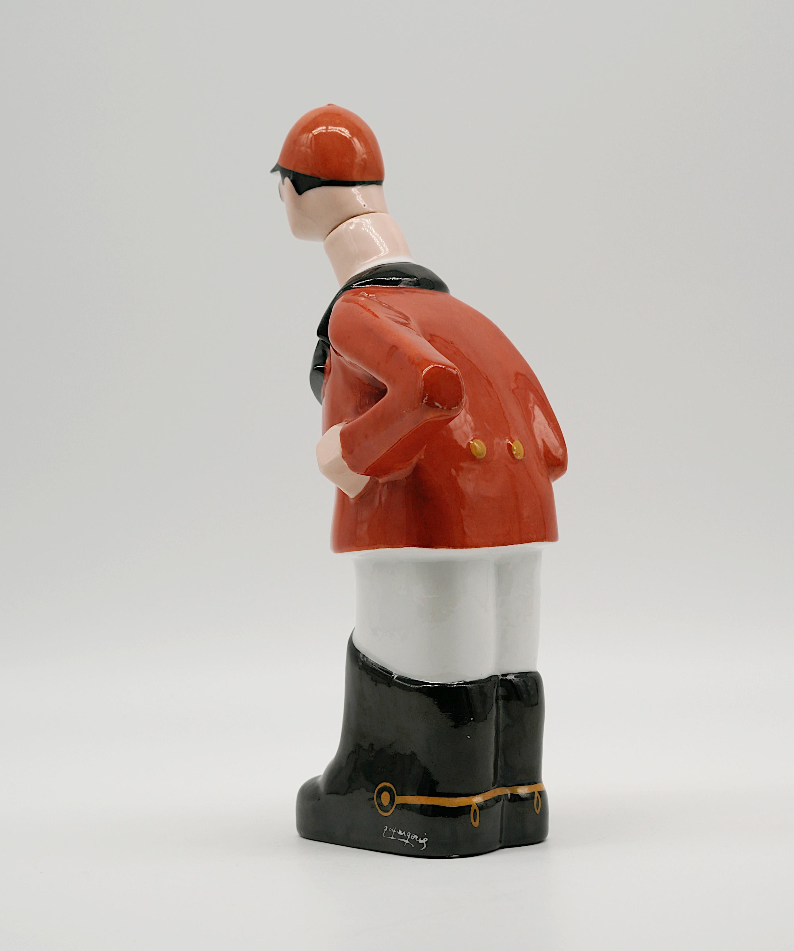 Georges BASTARD Art Decó Botella de porcelana de saltador 1924, Juegos Olímpicos de París en venta 1