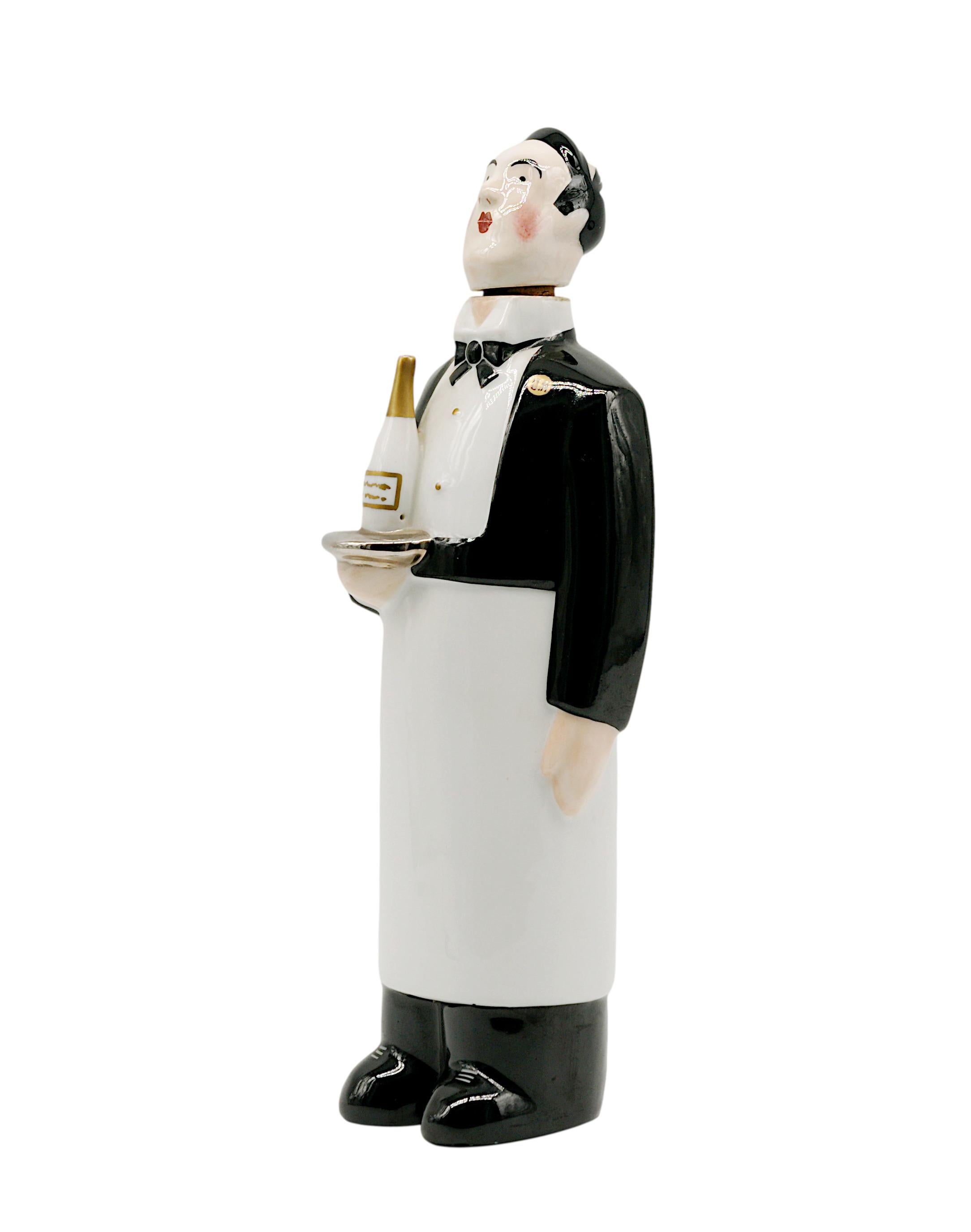 Bottiglia in porcellana Art Deco di Georges Bastard (Parigi), Francia, 1924 circa. Creato da Margerie.  Porcellana bianca prodotta a Limoges. Altezza: 11.1