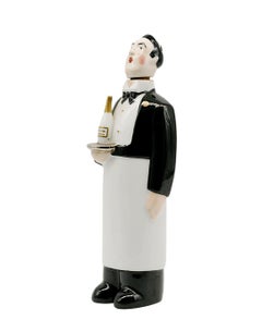 Georges BASTARD French Art Deco Waiter Porcelain Bottle, Paris Olympic Games