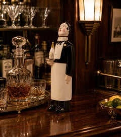 Georges BASTARD French Art Deco Waiter Porcelain Bottle, Paris Olympic Games