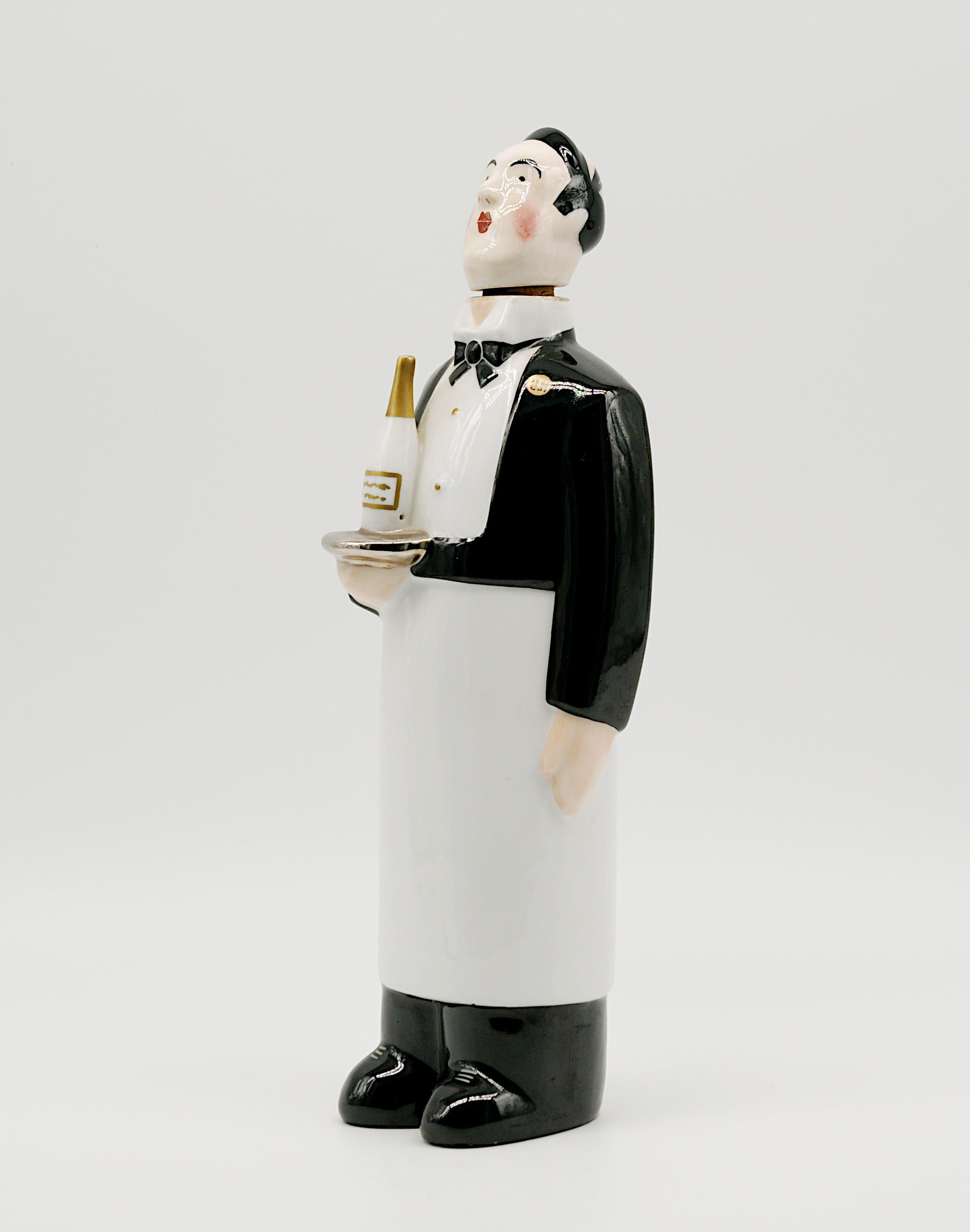 Francese Georges Bastard Bottiglia in porcellana Art Deco Waiter, Giochi Olimpici di Parigi in vendita