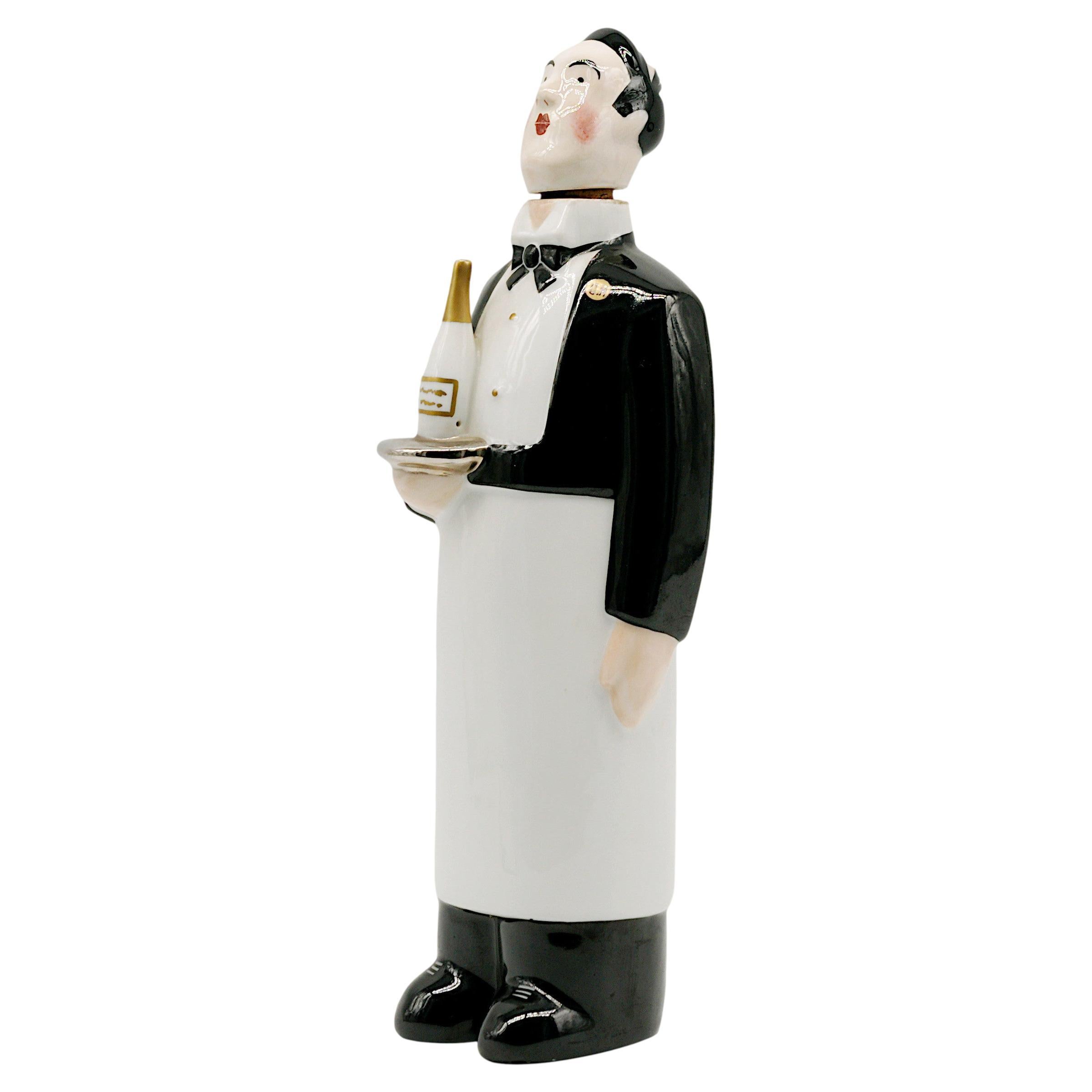 Georges BASTARD French Art Deco Waiter Porcelain Bottle, Paris Olympic Games