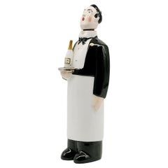 Antique Georges BASTARD French Art Deco Waiter Porcelain Bottle, Paris Olympic Games