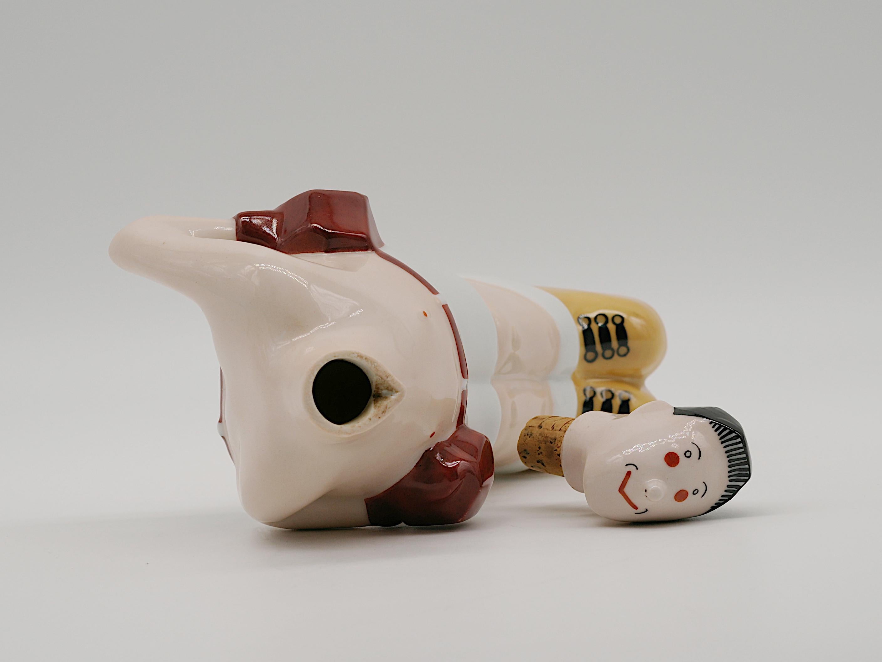 Georges BASTARD Art Decó Botella de porcelana blanca de boxeador 1924, Juegos Olímpicos de París en venta 6
