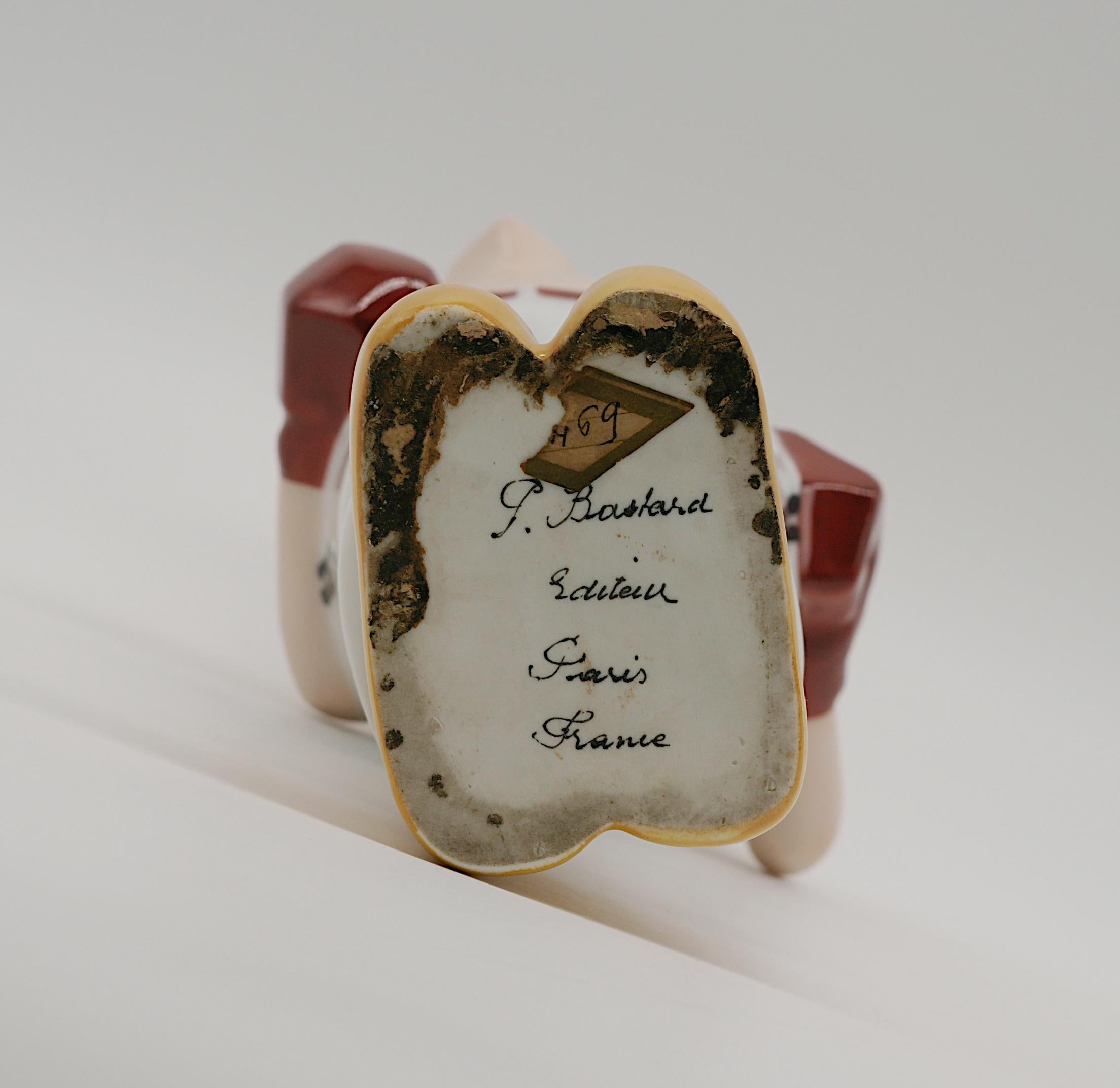 Georges BASTARD Art Decó Botella de porcelana blanca de boxeador 1924, Juegos Olímpicos de París en venta 7