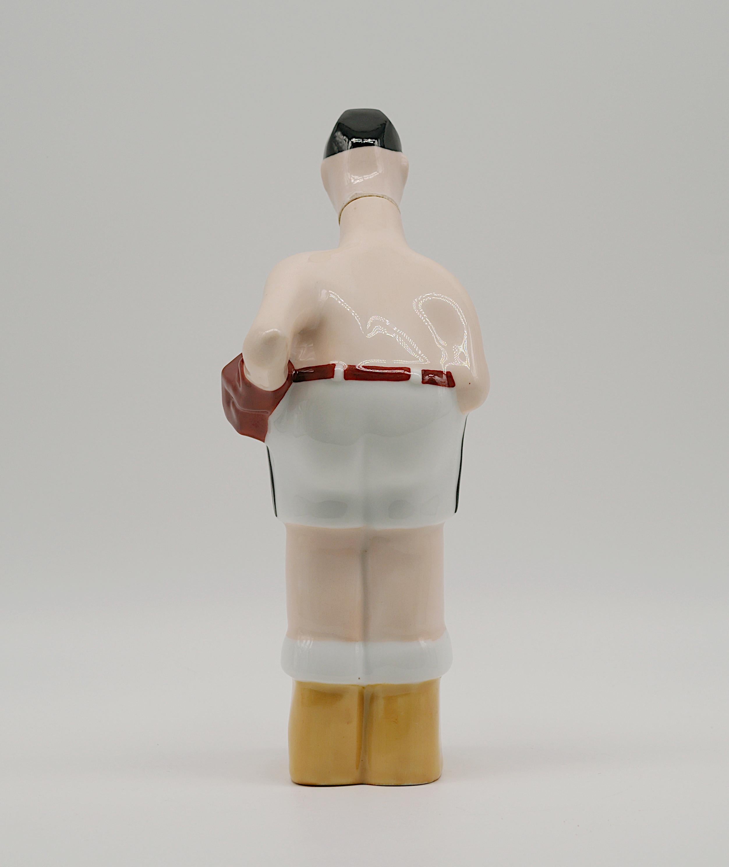 Georges BASTARD Art Decó Botella de porcelana blanca de boxeador 1924, Juegos Olímpicos de París en venta 1