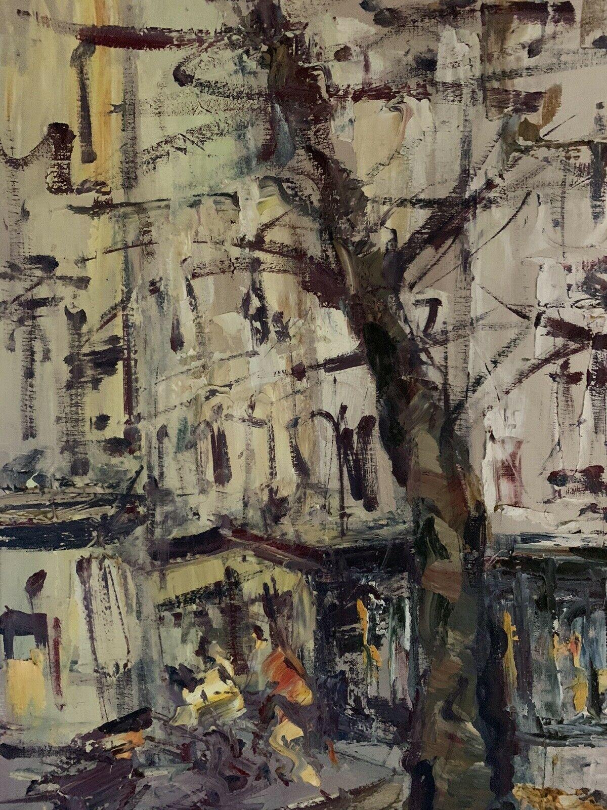 Mid Century French Post-Impressionist Signed Oil - Montmartre Paris Street Scene 1