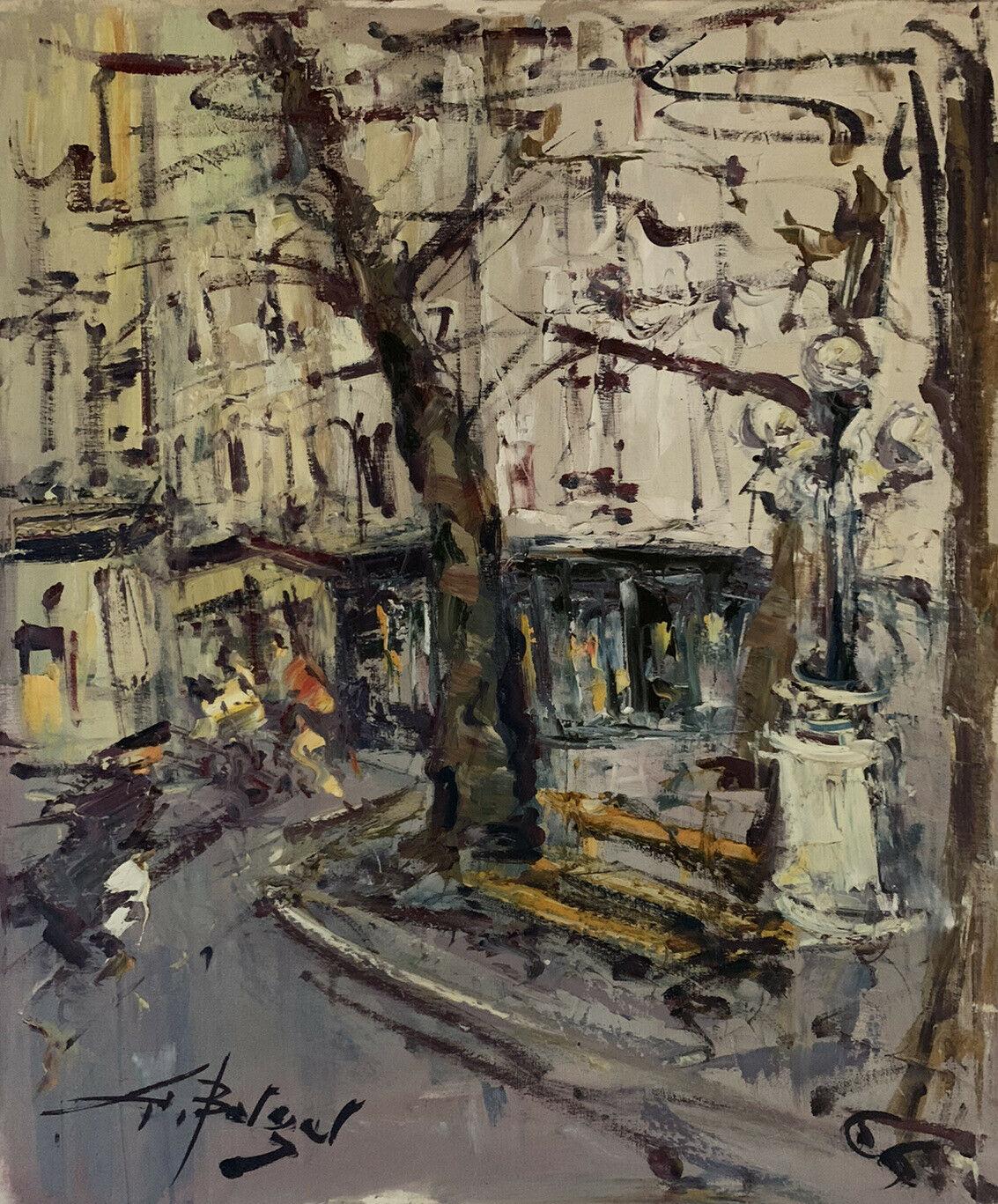 Georges Berger Landscape Painting - Mid Century French Post-Impressionist Signed Oil - Montmartre Paris Street Scene