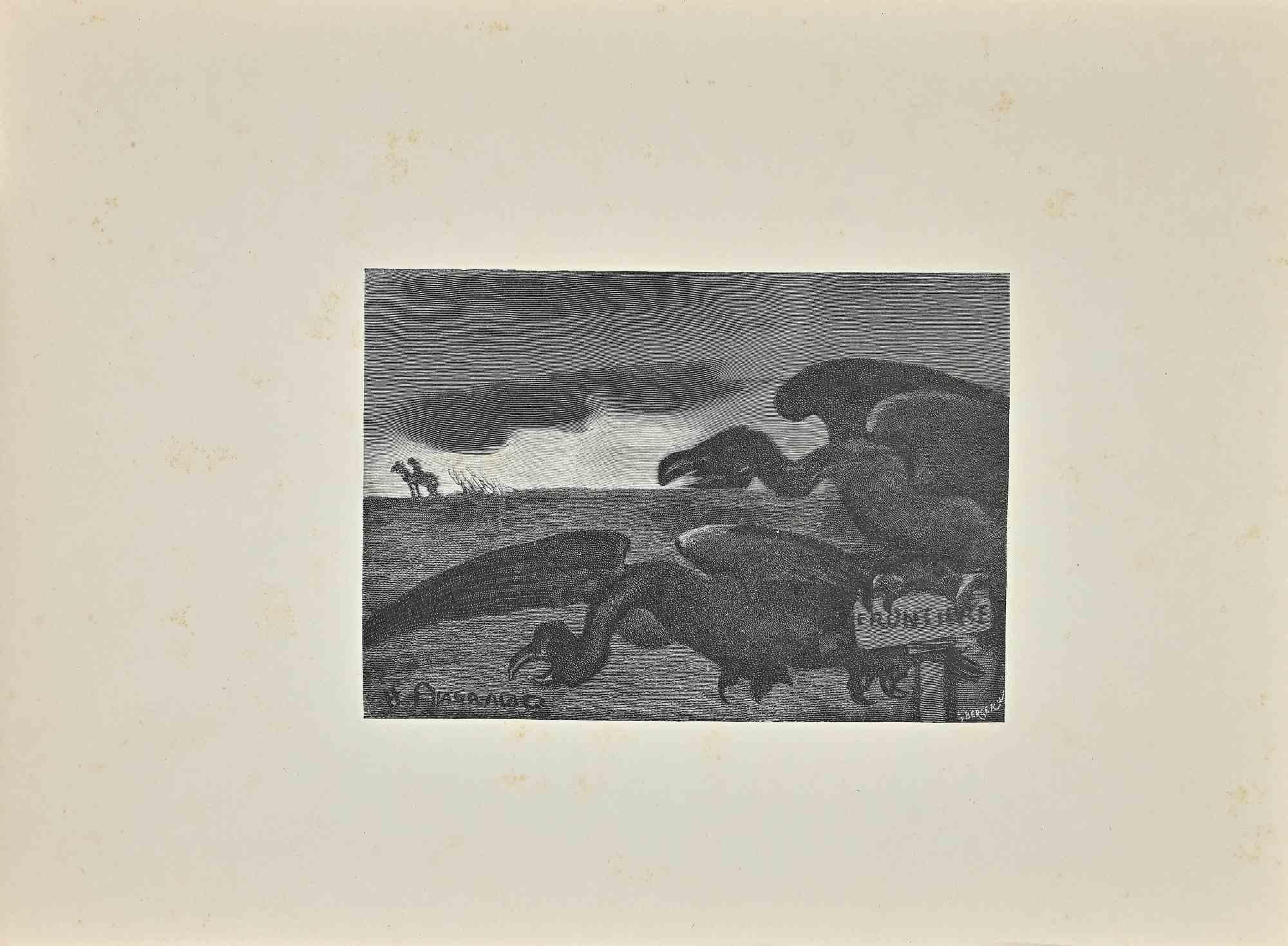 Wartende Hyänen  ist ein Holzschnitt auf Papier des französischen Künstlers G. Berger aus den 1900er Jahren.

Signiert auf der Platte unten rechts.

Der Erhaltungszustand ist sehr gut.

Das Kunstwerk stellt die dunkle Szenerie der wartenden Hyänen