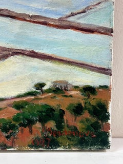 Contemporary French Impressionist Oil Salt Ponds South of France Coastal Scene