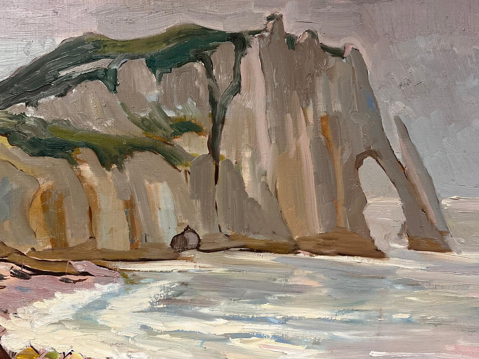 Etretat
signed by Georges Bordonave (French contemporary) 
dated 1970
oil painting on canvas, unframed
unframed: 20 x 24 inches
condition: very good
provenance: from a large private collection of this artists work, western Paris, France. 