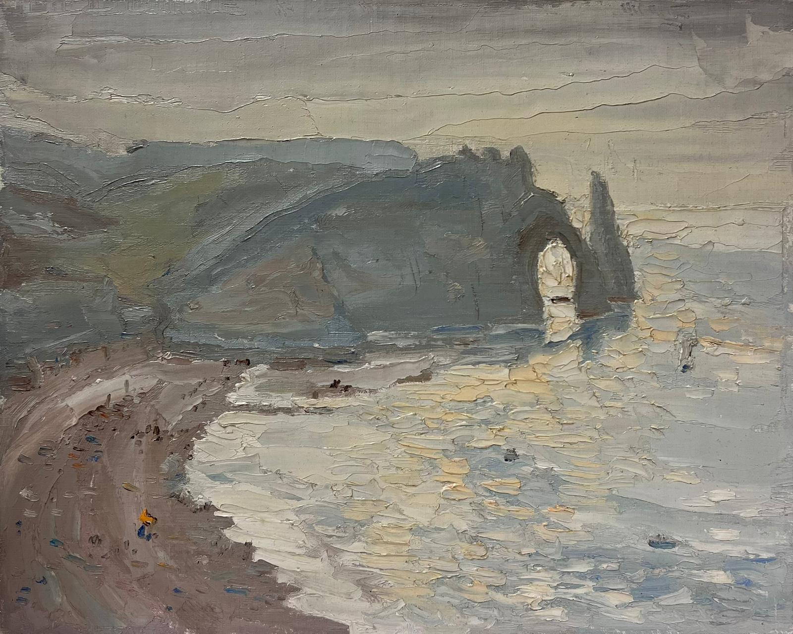 Georges Bordonove Landscape Painting - 1970's French Impressionist Oil Etretat Normandy Coastline Seascape Signed Oil 